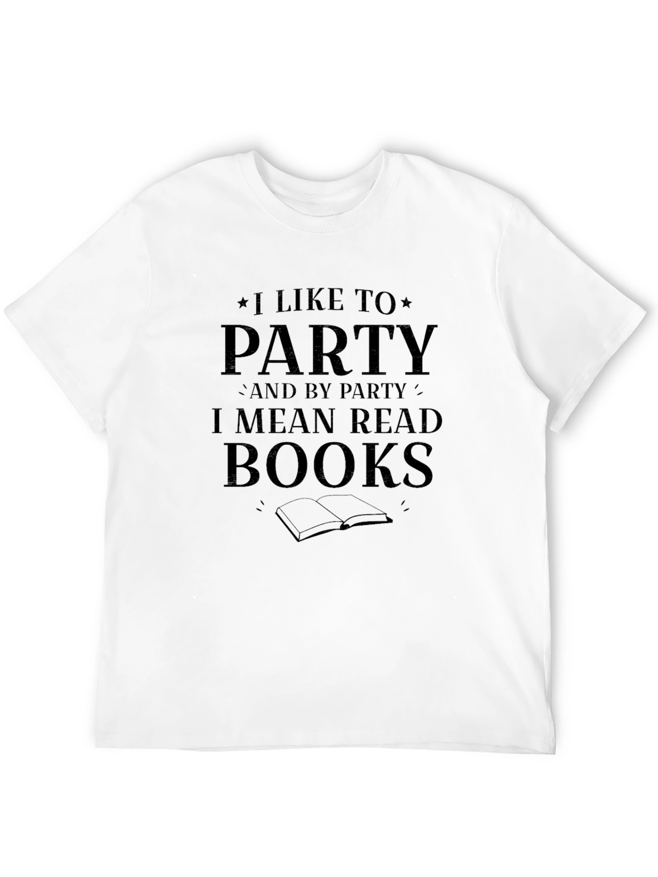 Party to Read Books Black Graphic T-Shirt