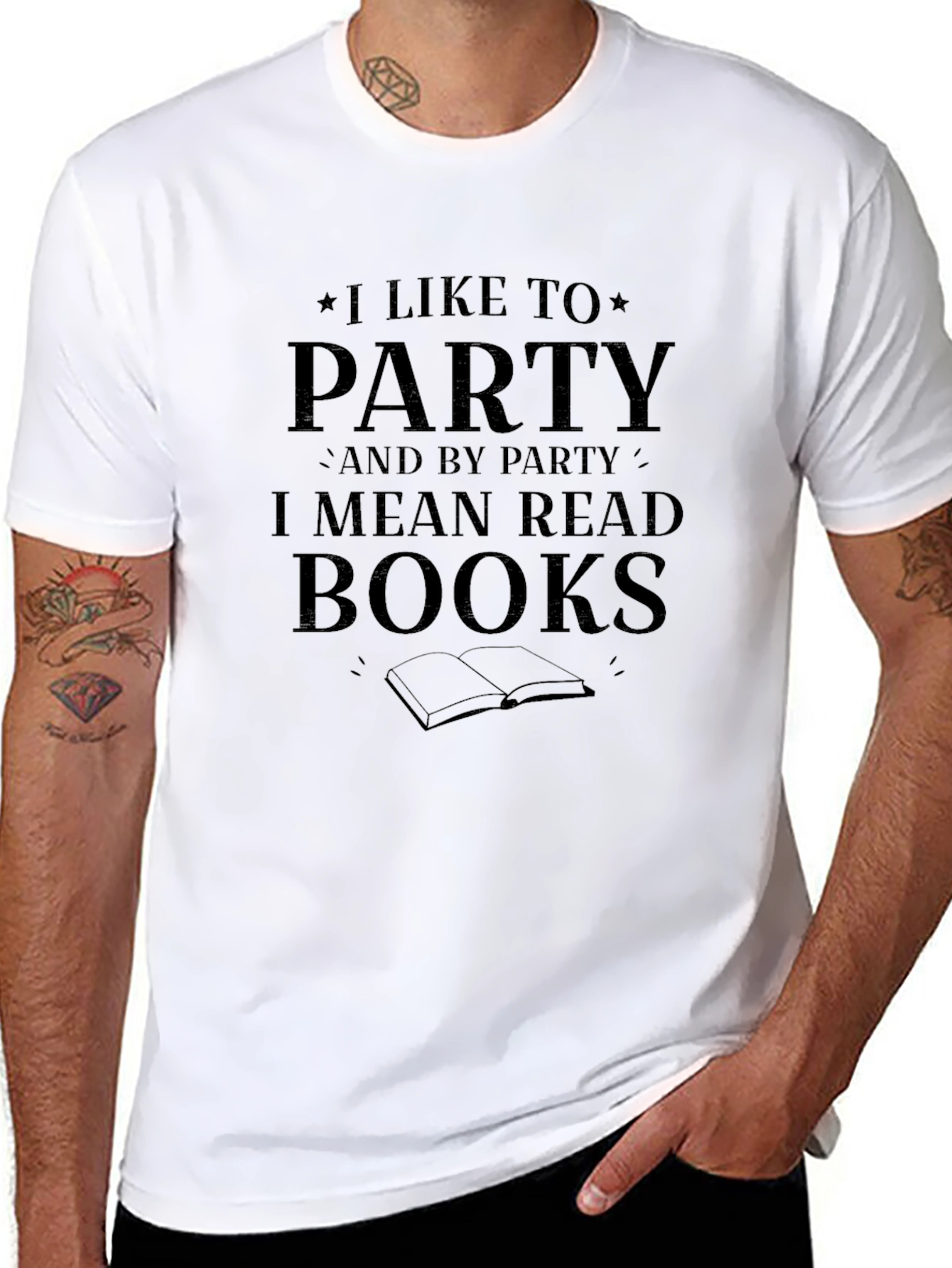 Party to Read Books Black Graphic T-Shirt