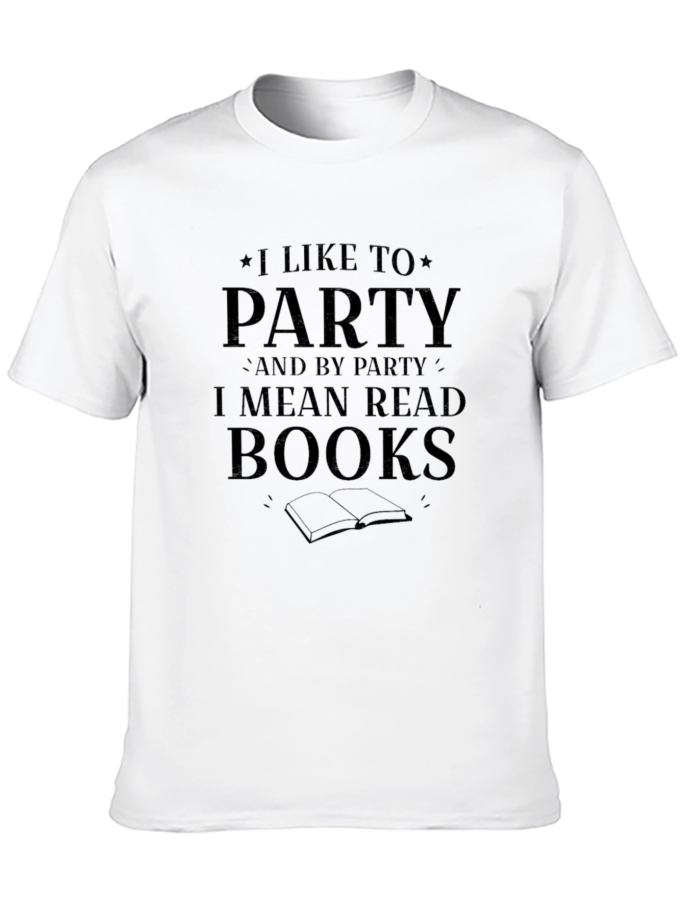Party to Read Books Black Graphic T-Shirt
