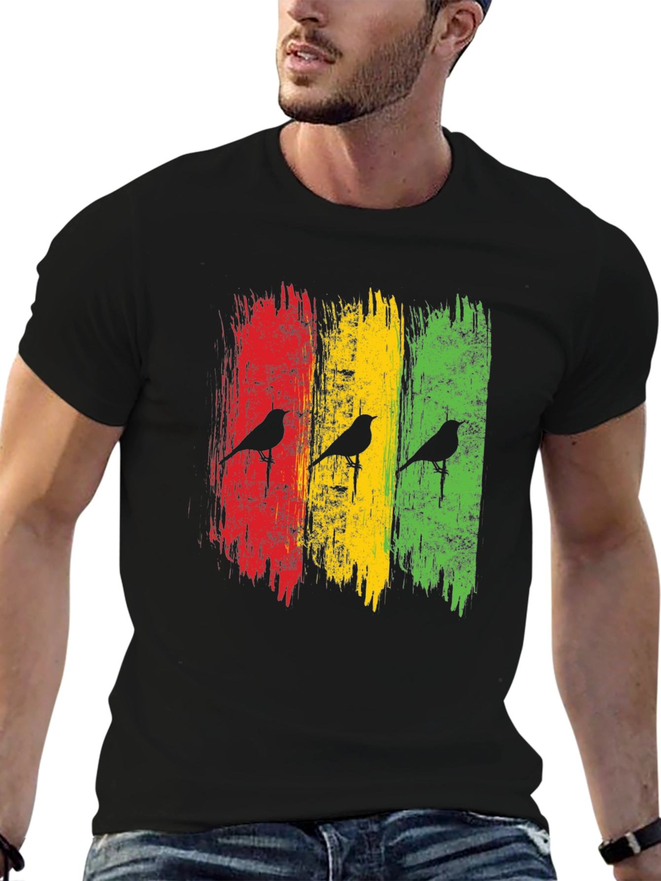 Rasta Birds Graphic Tee - Reggae Inspired Style