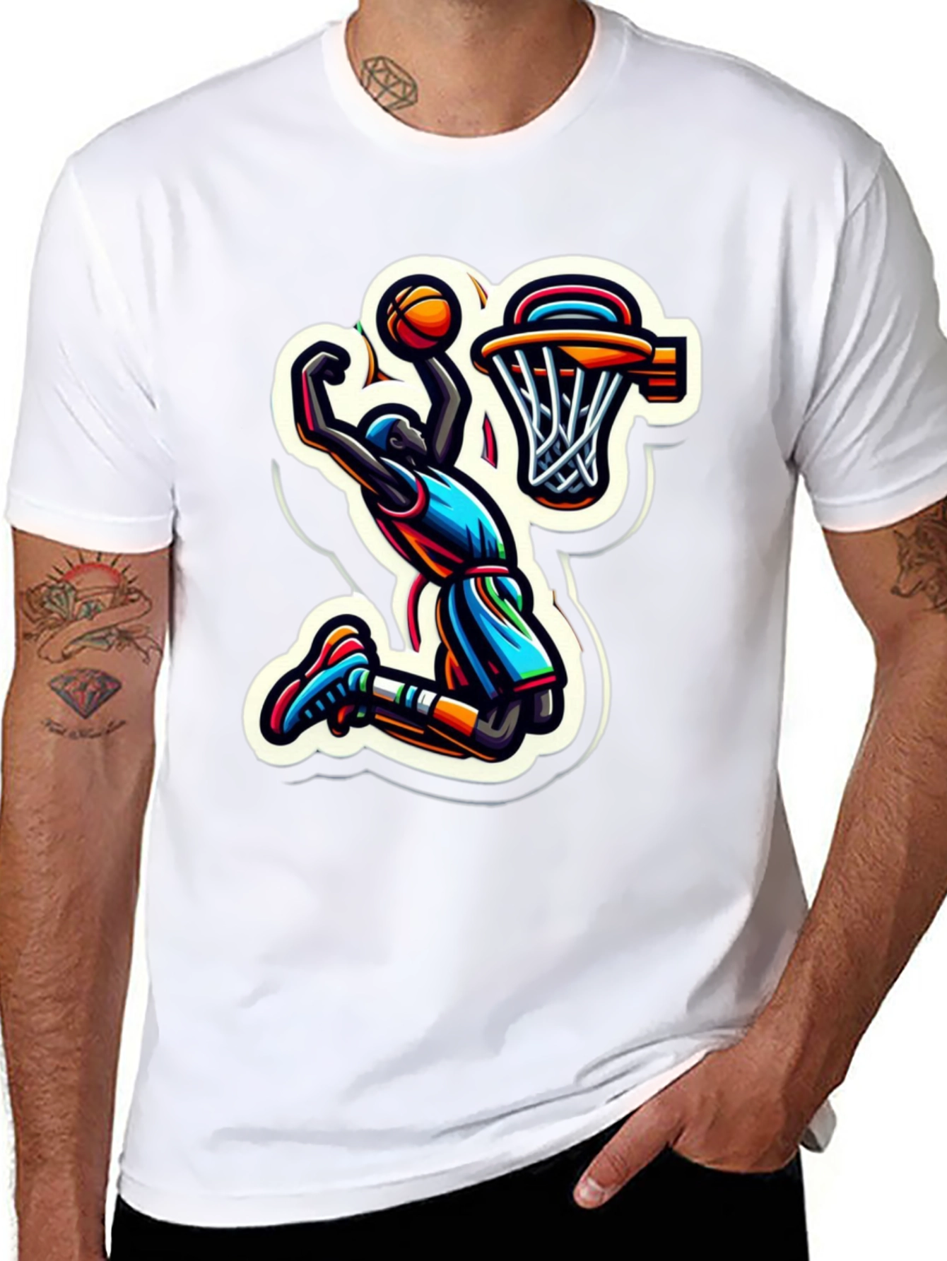 Slam Dunk Graphic Tee - Cool Basketball Design