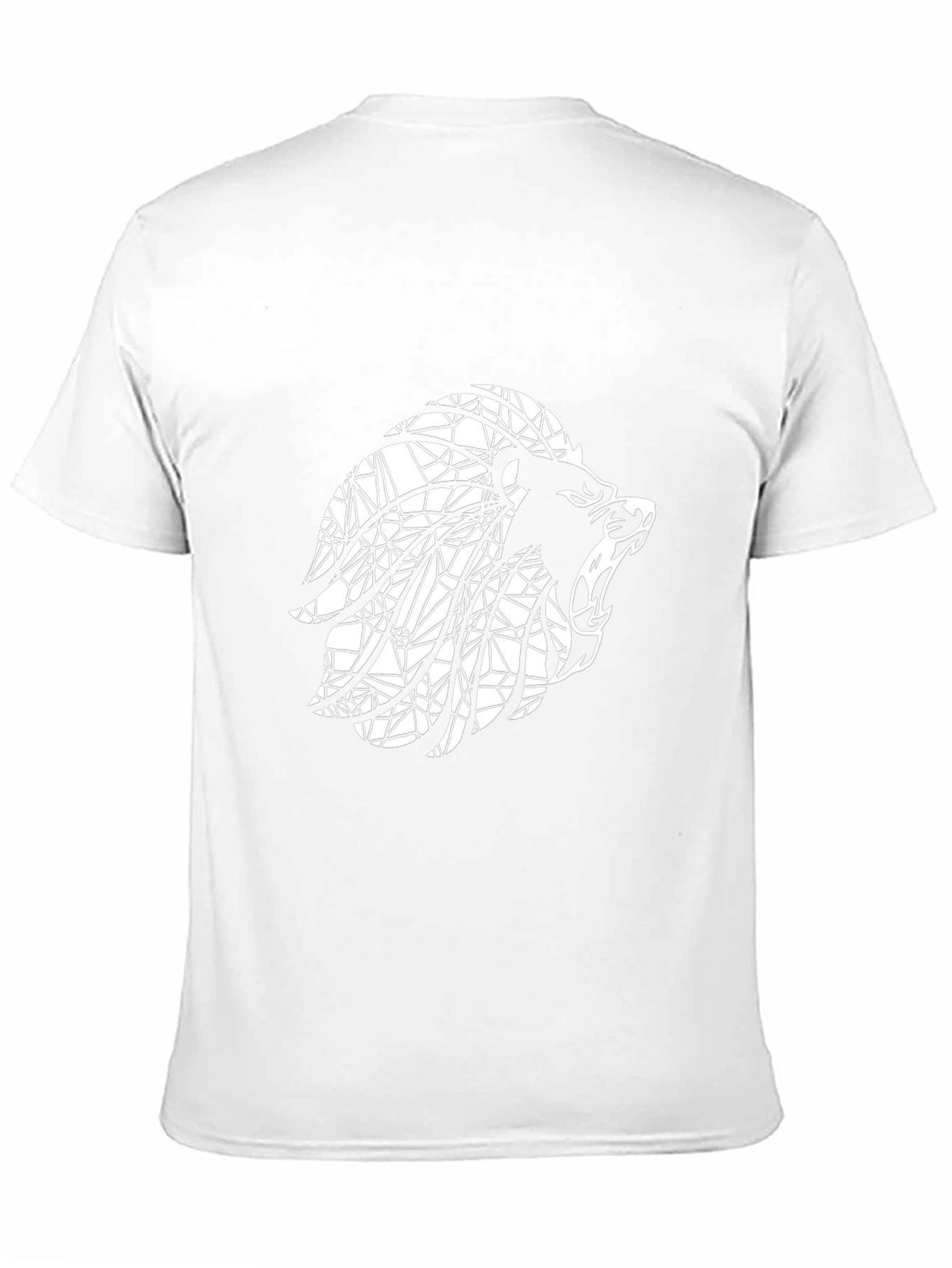 Geometric Lion Graphic Print Mens Black T-Shirt