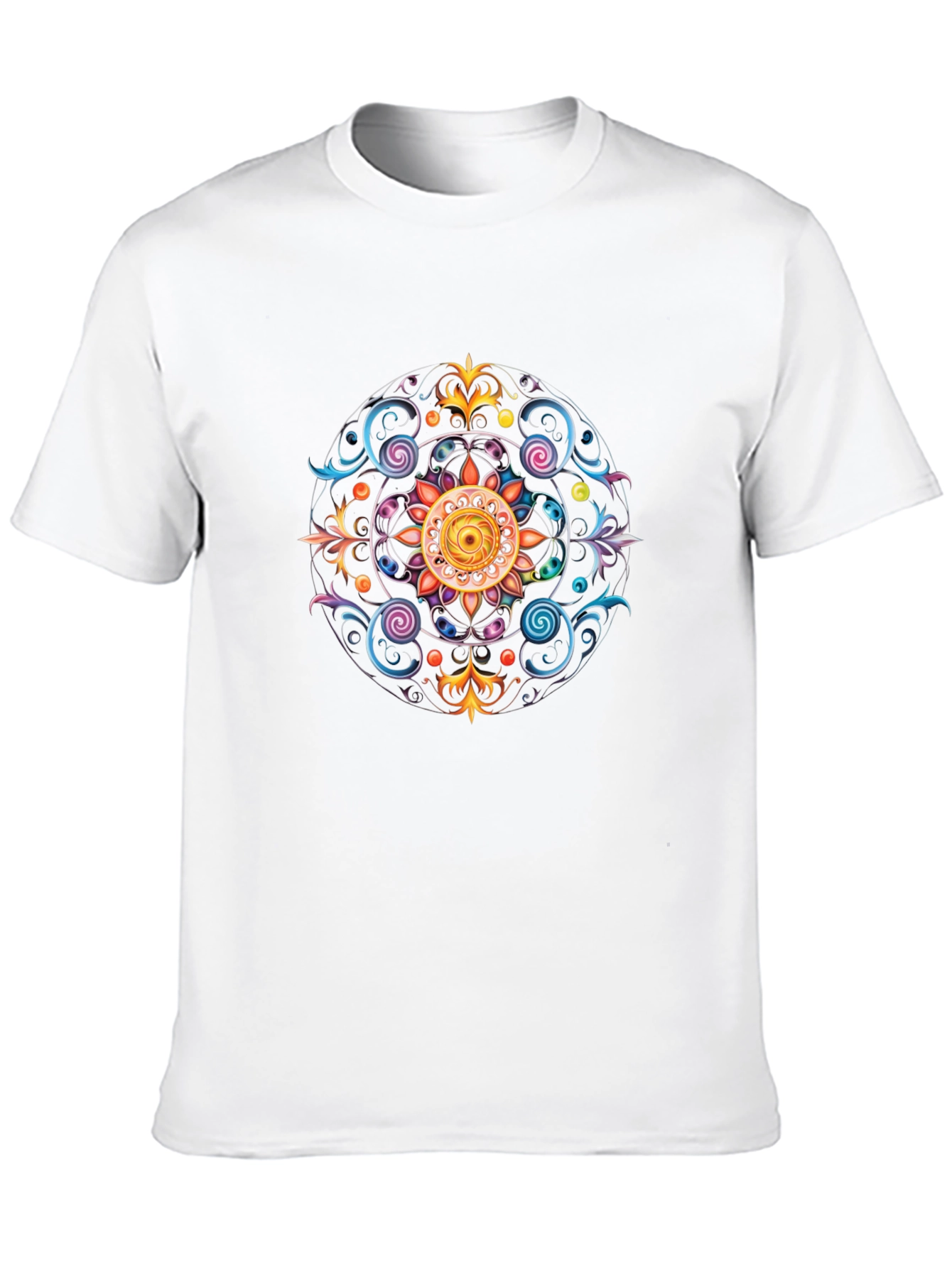 Black T-Shirt with Mandala Design