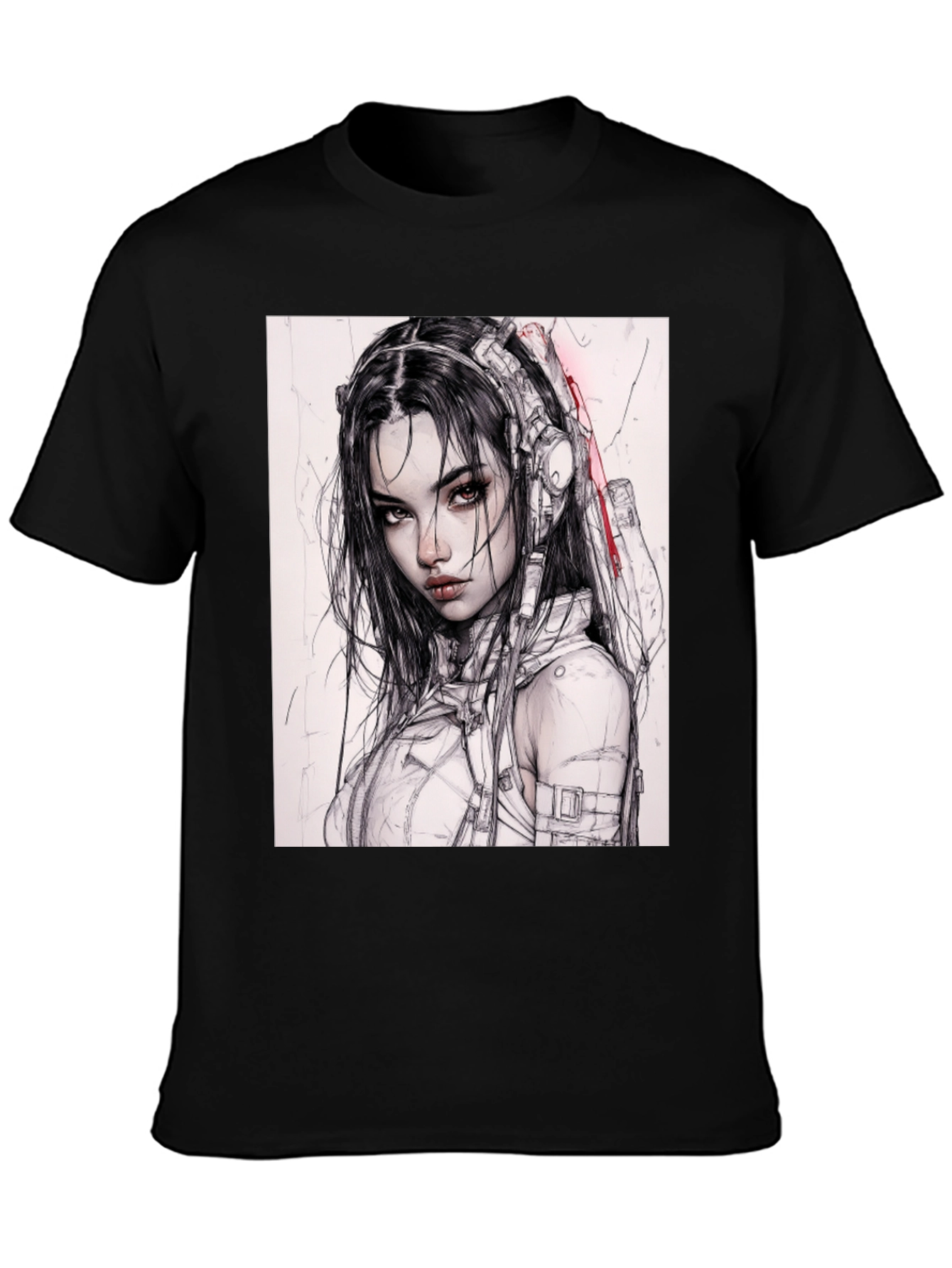 Cyberpunk Girl Tee - Futuristic Fashion