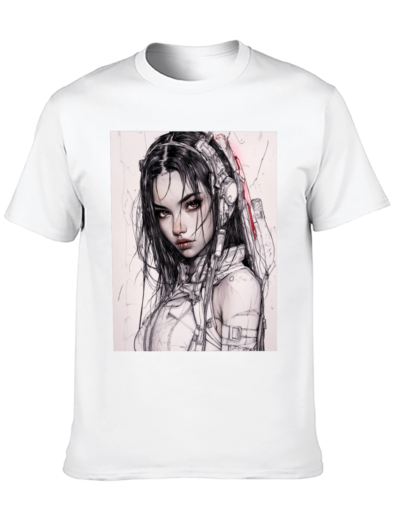 Cyberpunk Girl Tee - Futuristic Fashion