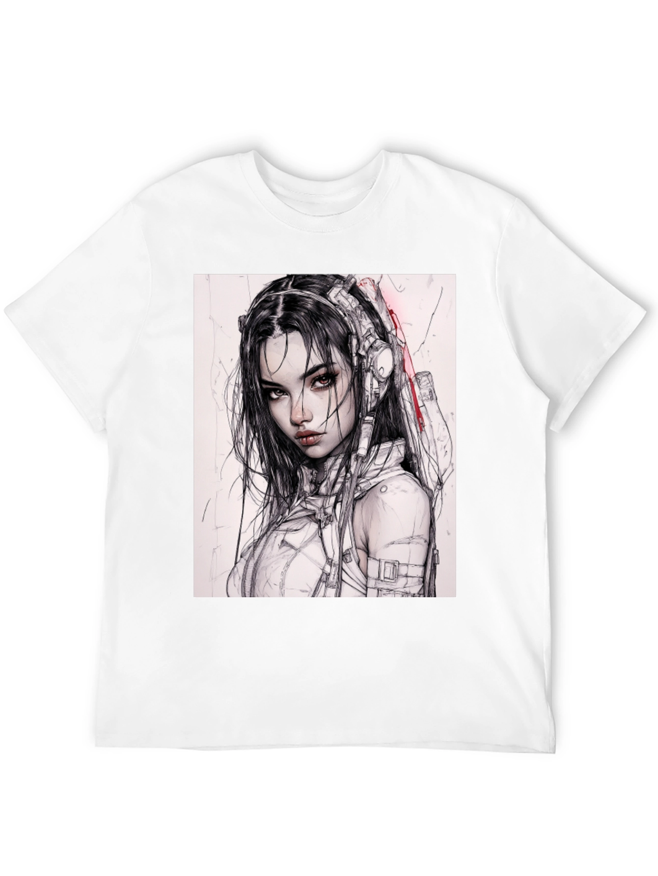 Cyberpunk Girl Tee - Futuristic Fashion