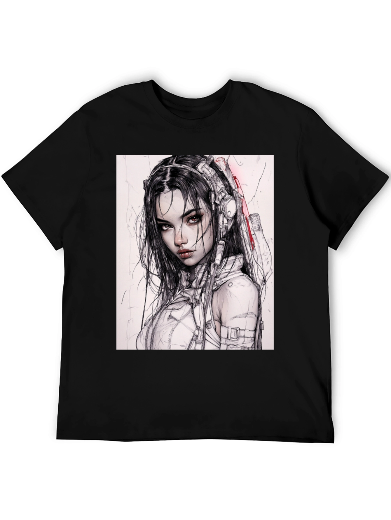Cyberpunk Girl Tee - Futuristic Fashion