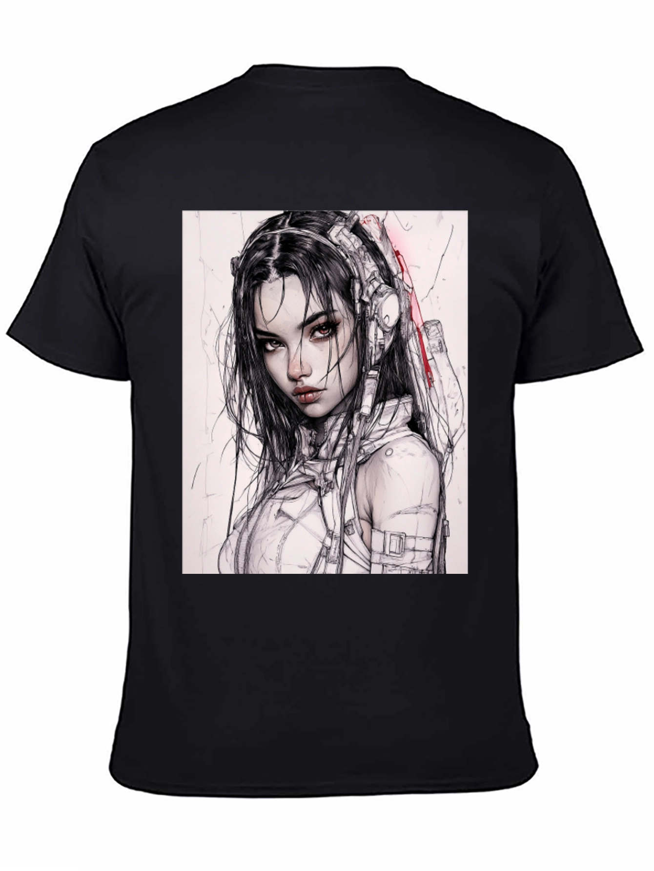 Cyberpunk Girl Tee - Futuristic Fashion