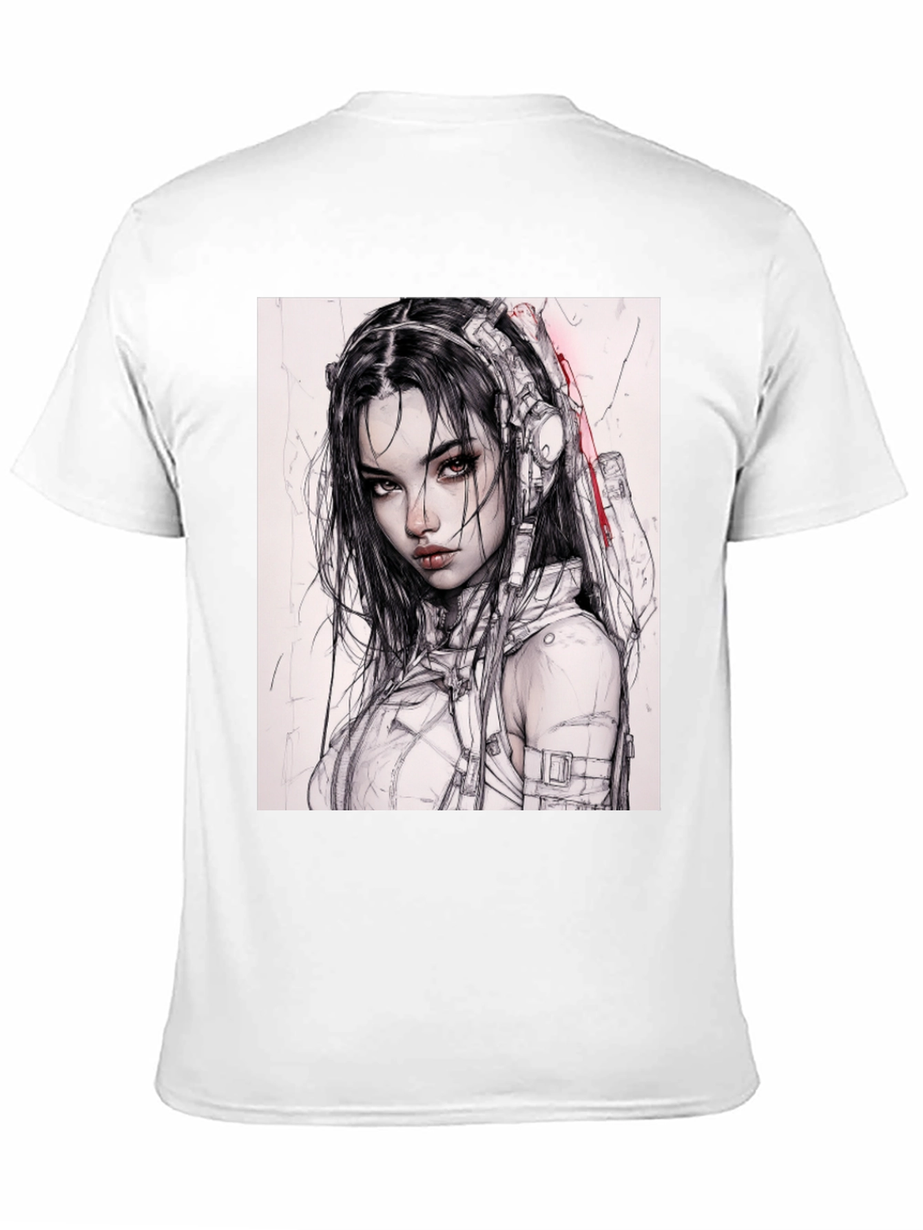Cyberpunk Girl Tee - Futuristic Fashion