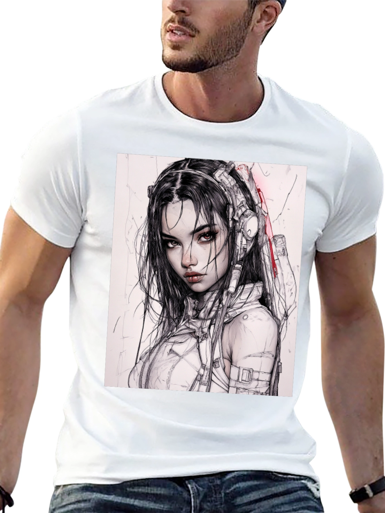 Cyberpunk Girl Tee - Futuristic Fashion