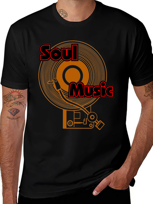 Soul Music Graphic Tee - Retro Vinyl Record Design