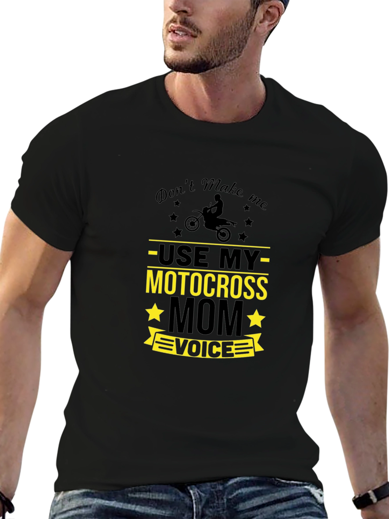 Motocross Mom Voice Black Graphic Tee
