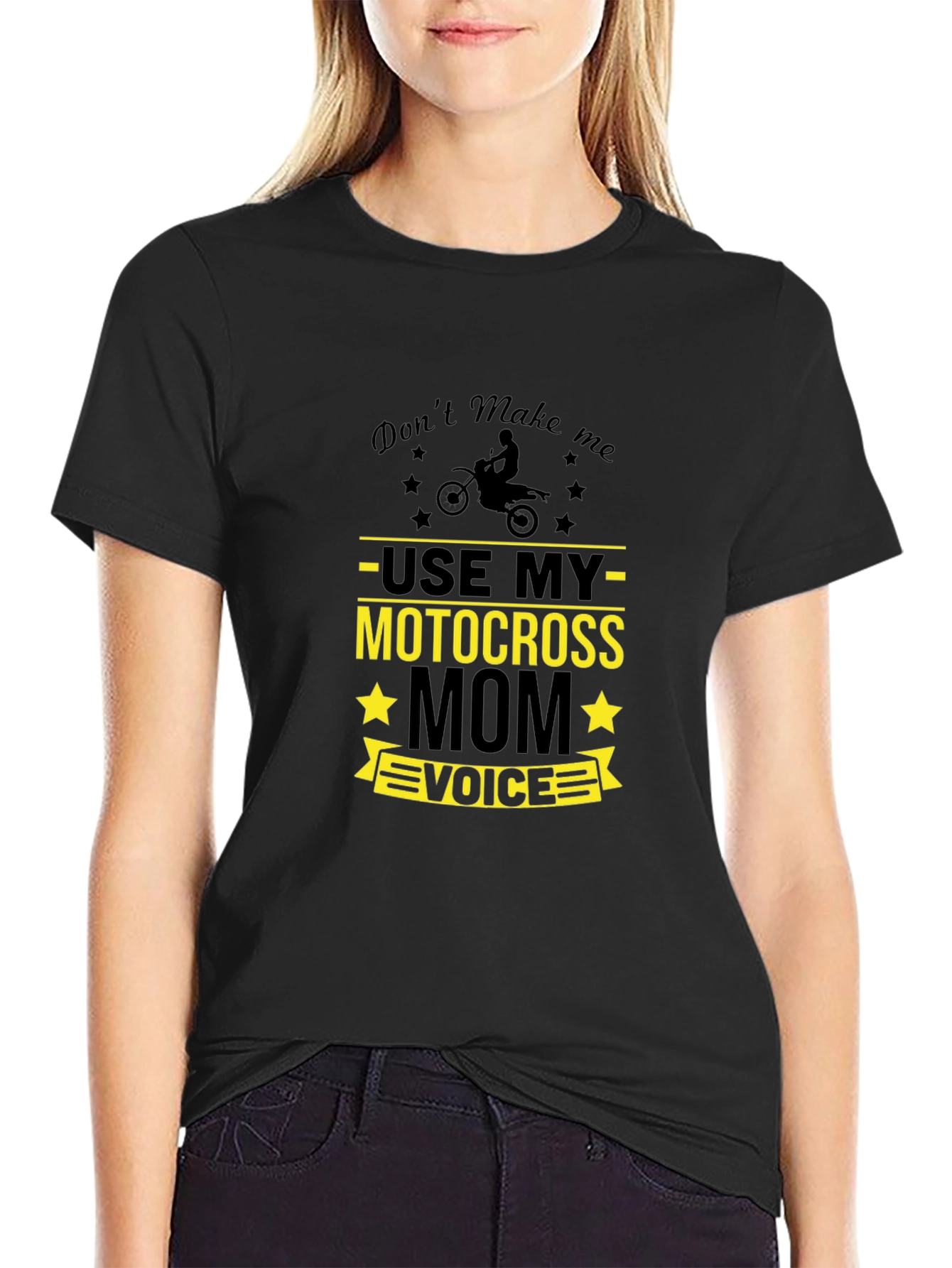 Motocross Mom Voice Black Graphic Tee