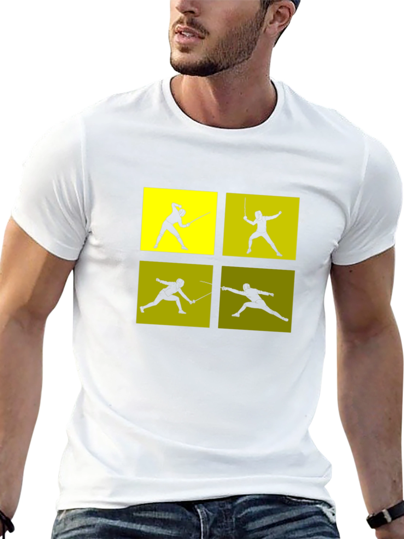 Fencing Silhouette Graphic T-Shirt