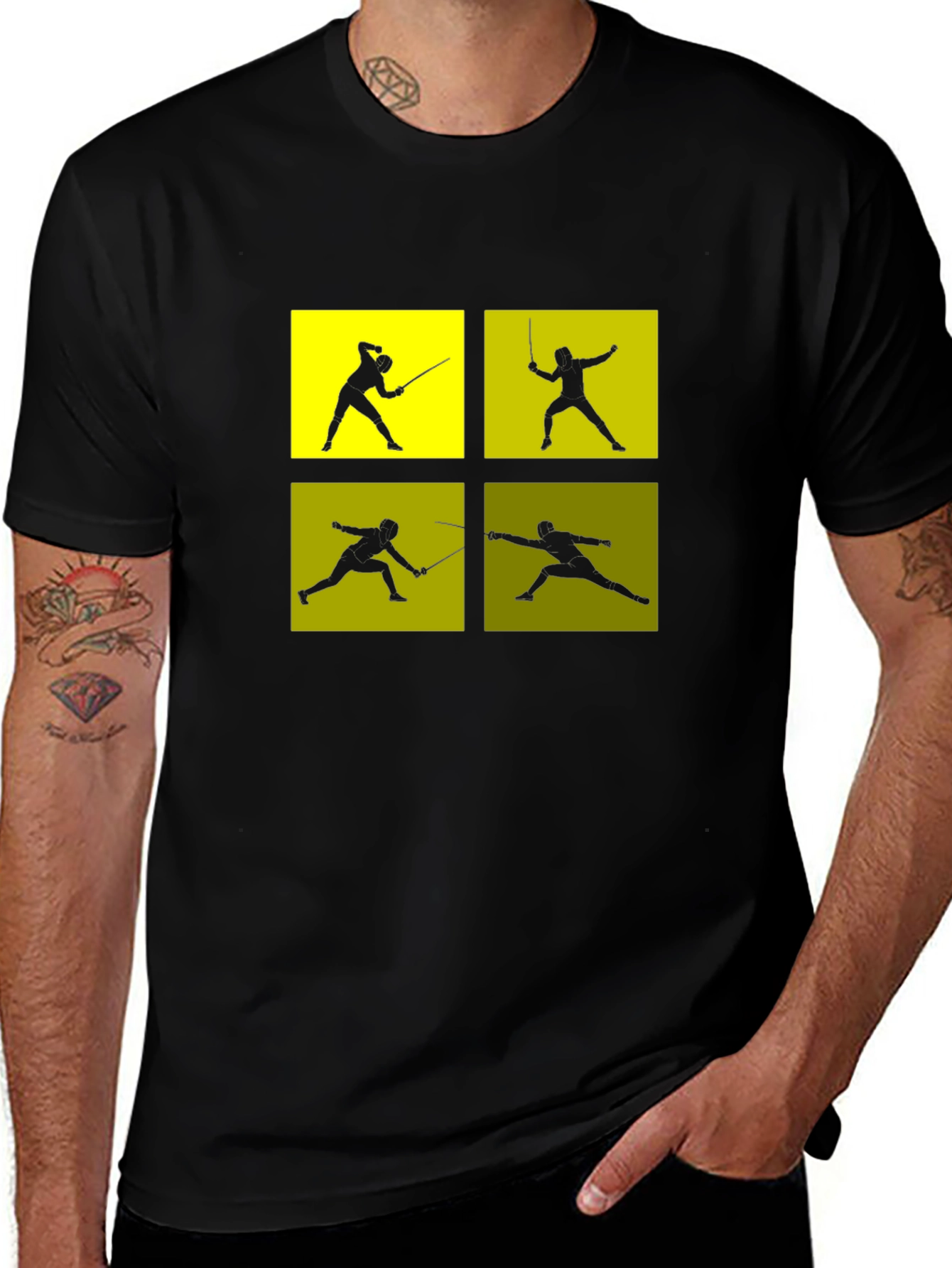 Fencing Silhouette Graphic T-Shirt