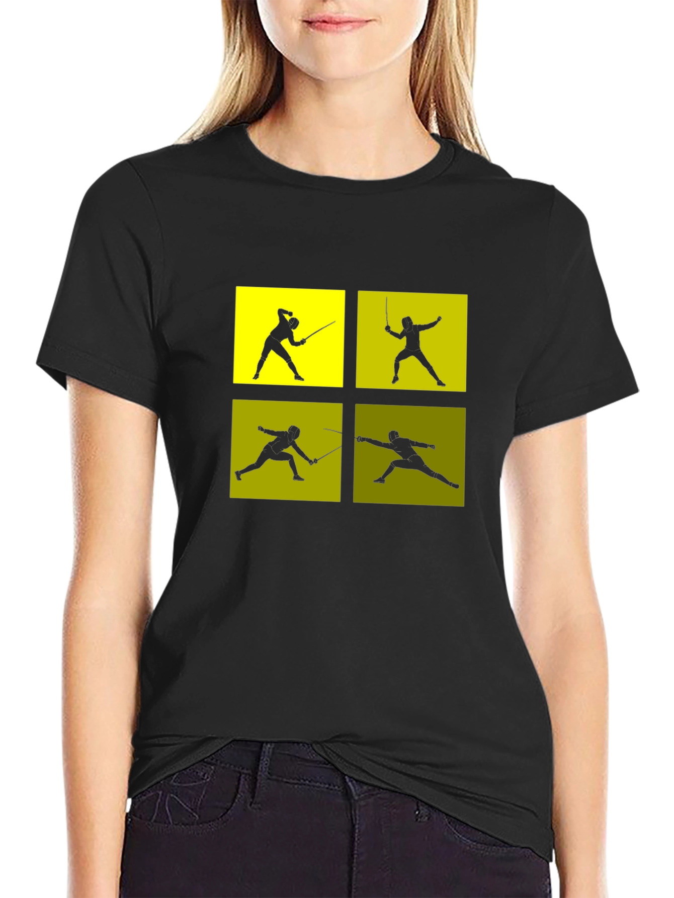 Fencing Silhouette Graphic T-Shirt