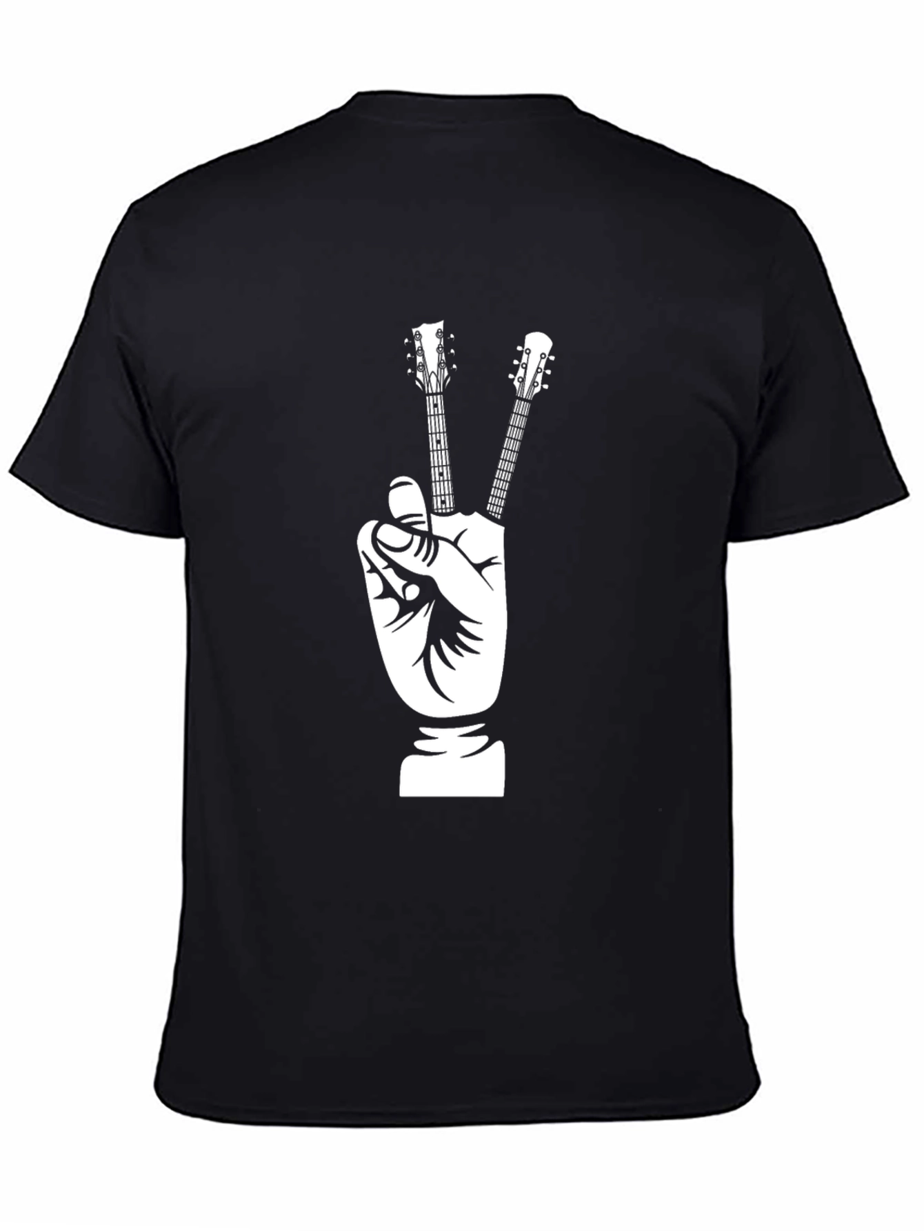 Peace Guitar Hand T-Shirt - Black