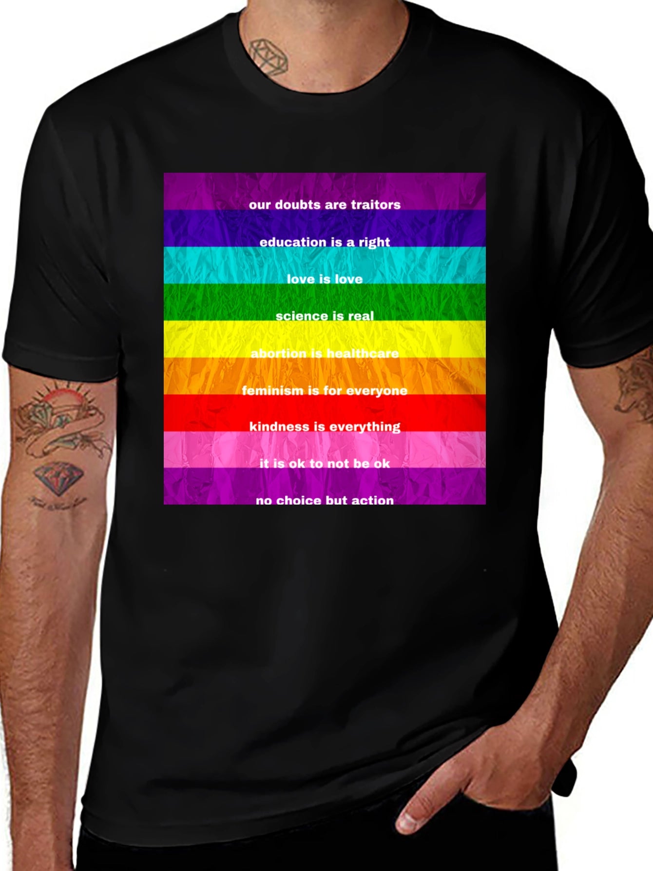 Rainbow Pride Slogan T-Shirt