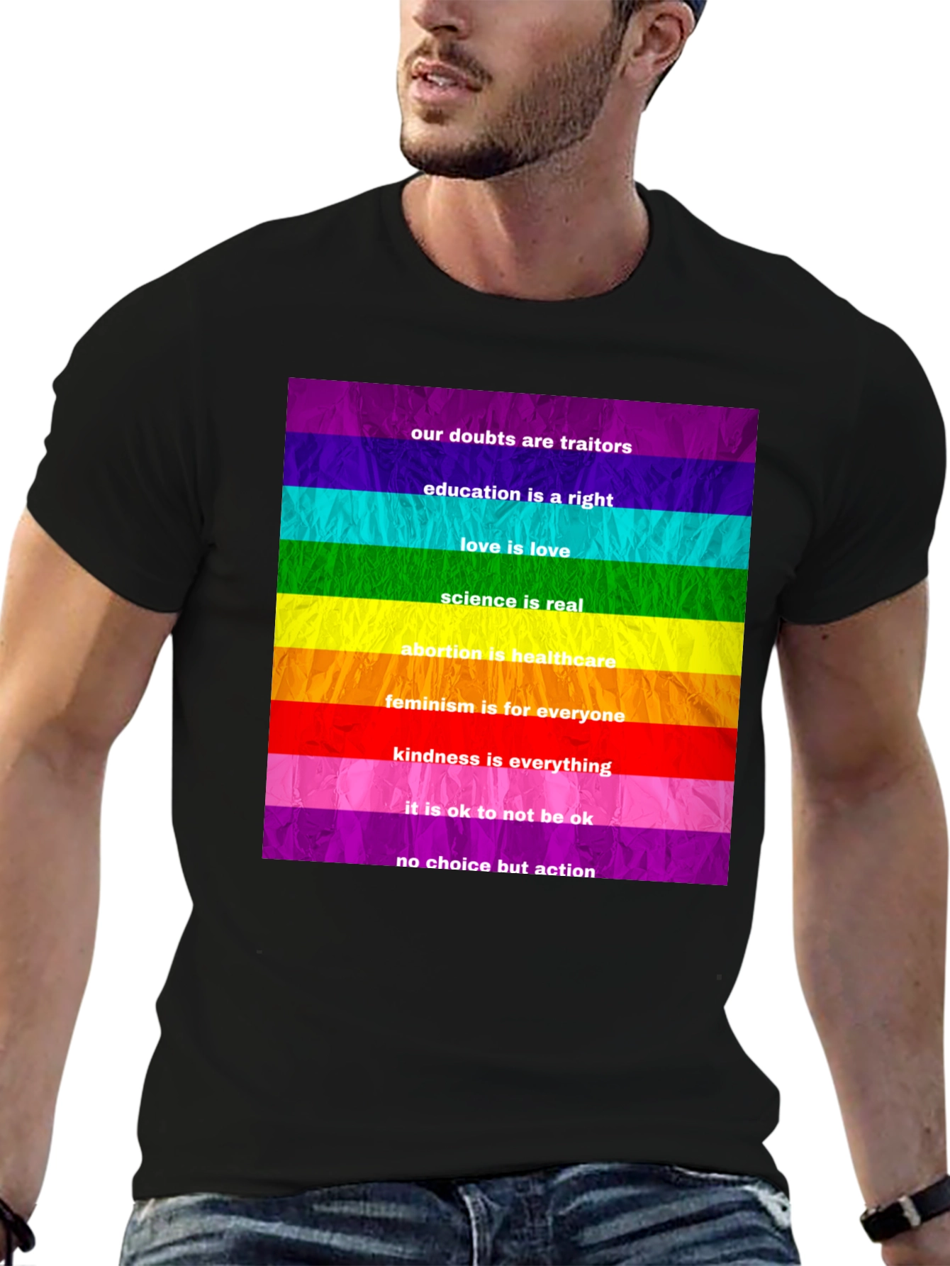 Rainbow Pride Slogan T-Shirt
