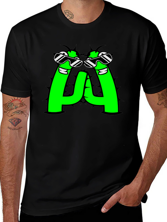 Funny Green Letter A T-Shirt - Cool Cartoon Alphabet Tee