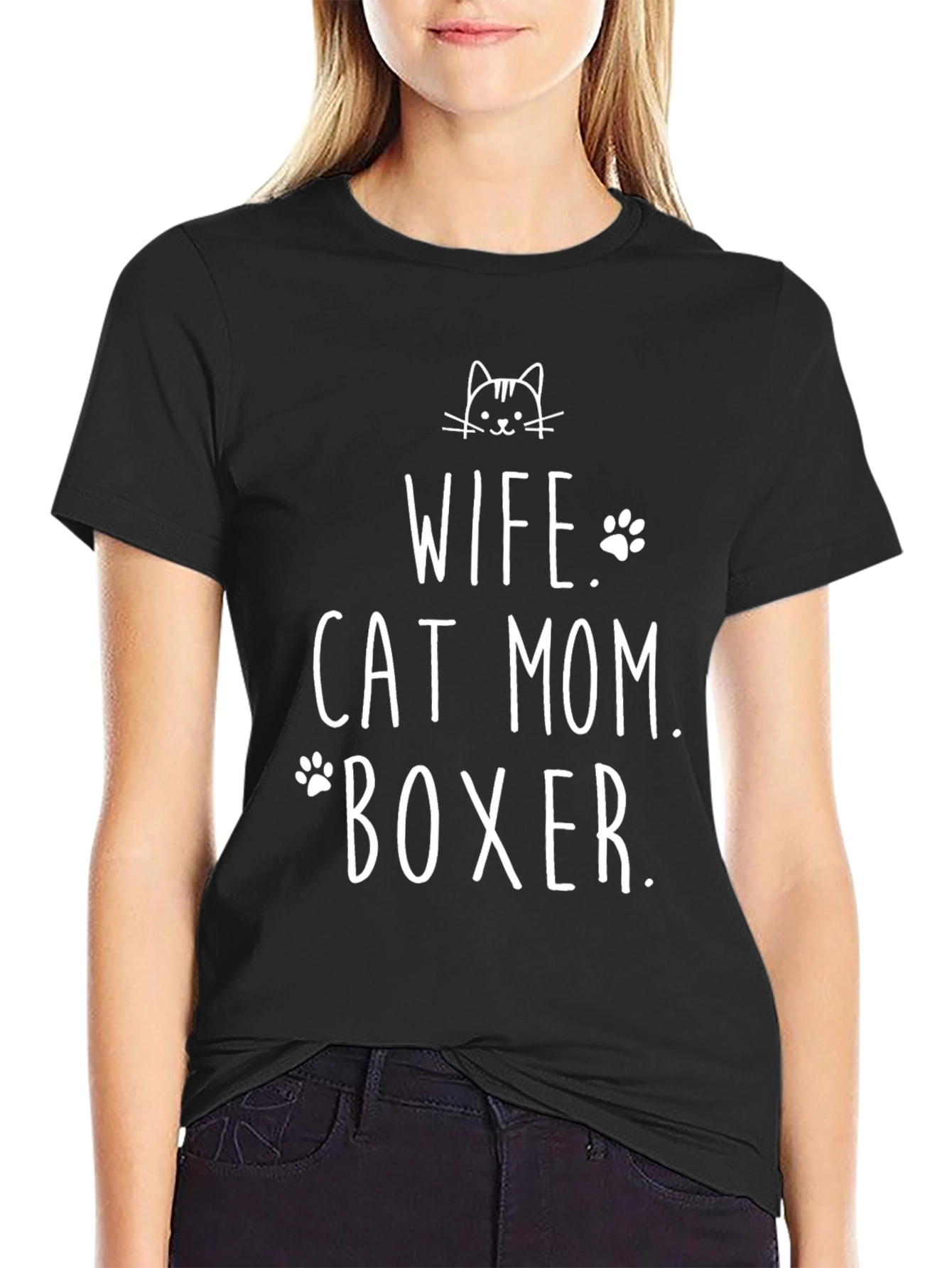 Wife Cat Mom Boxer T-Shirt