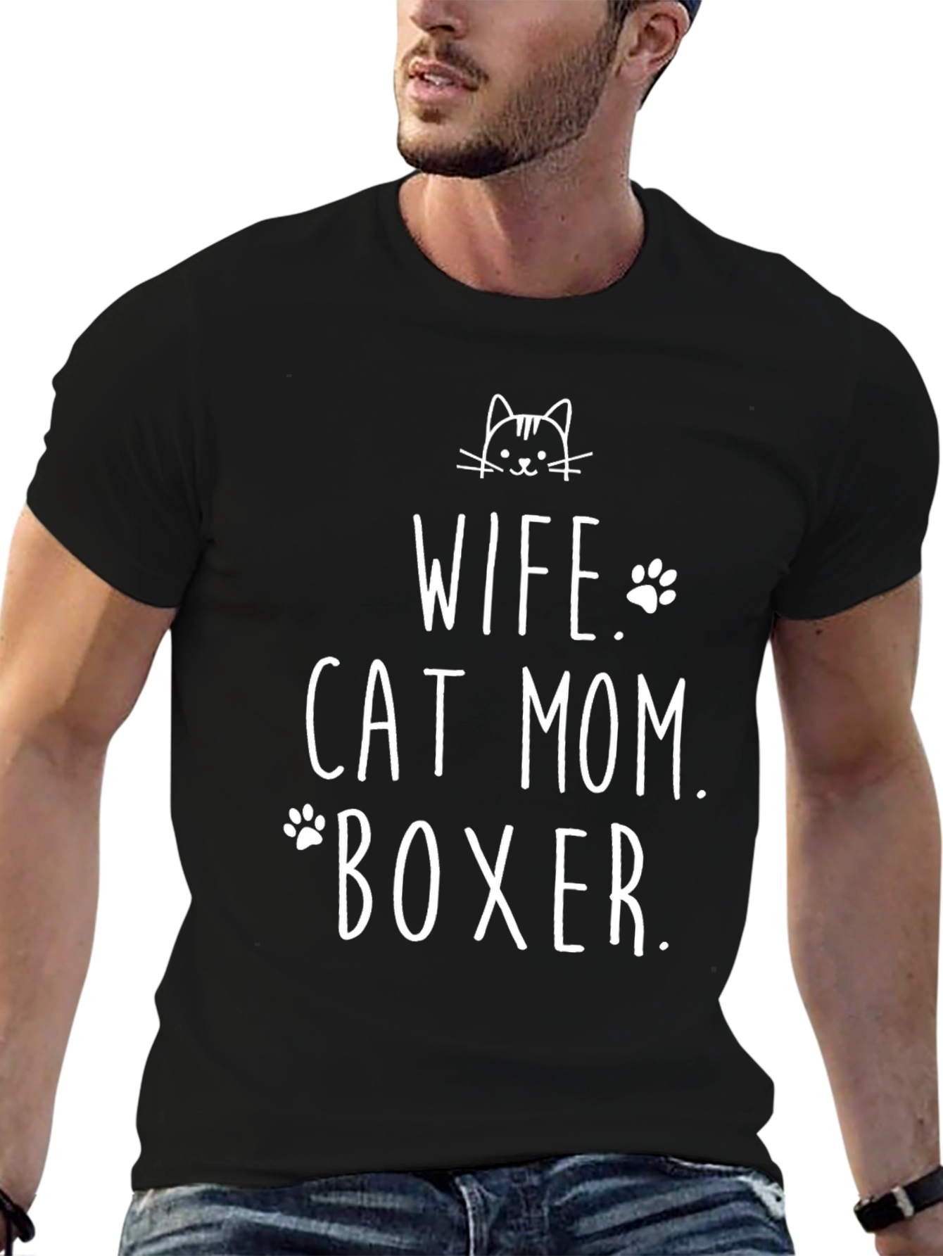 Wife Cat Mom Boxer T-Shirt