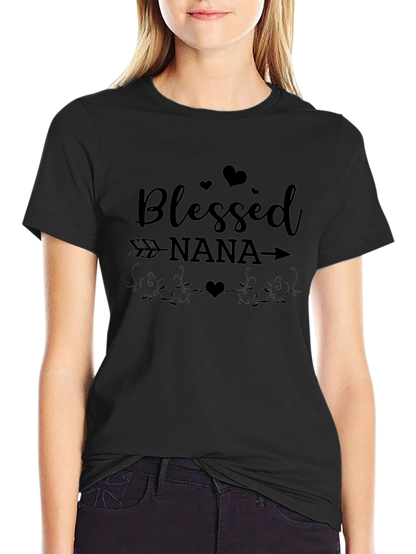 Blessed Nana T-Shirt: Heart Arrow Design