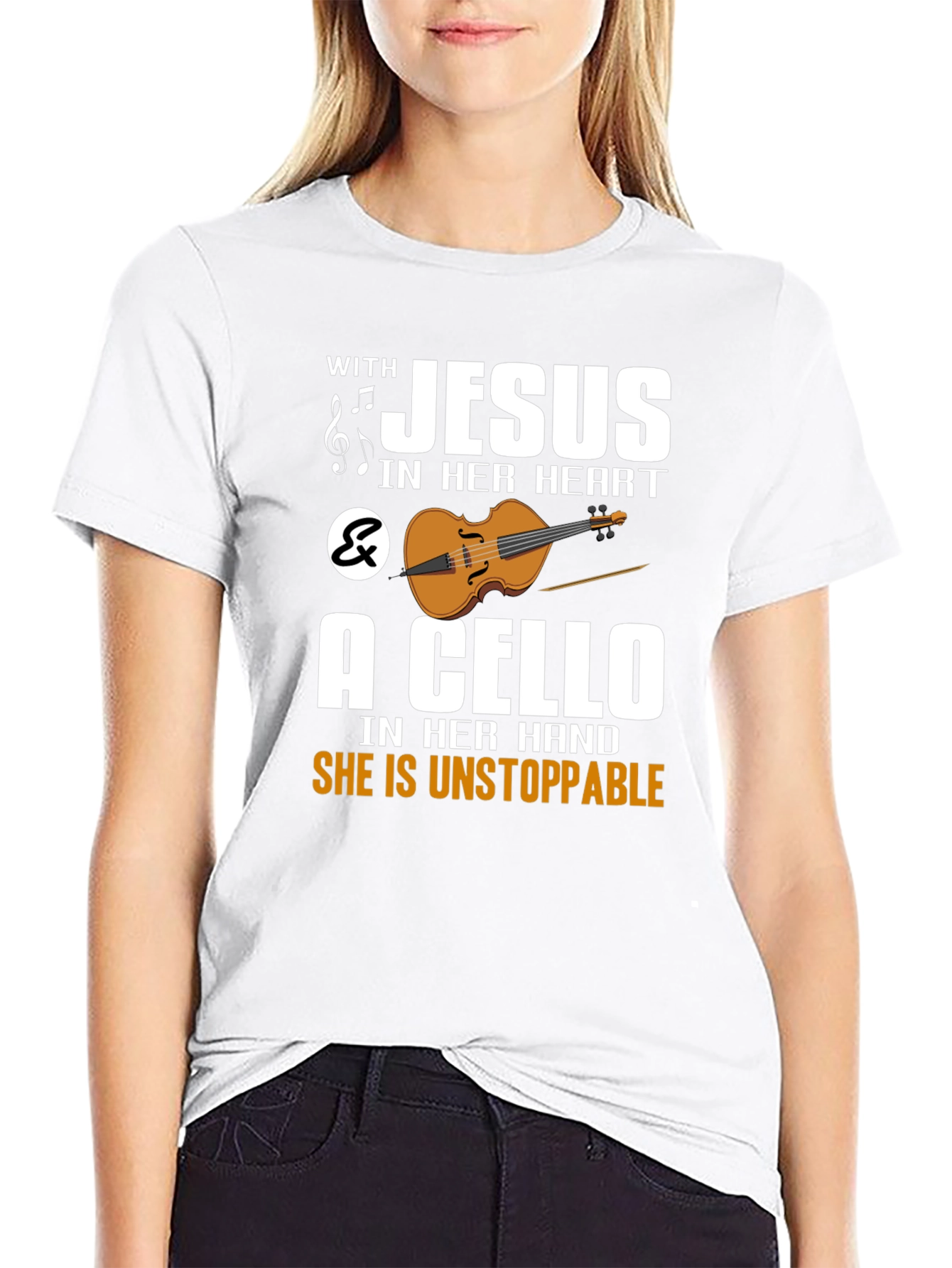 Jesus & Cello T-Shirt: Unstoppable Faith & Music Tee