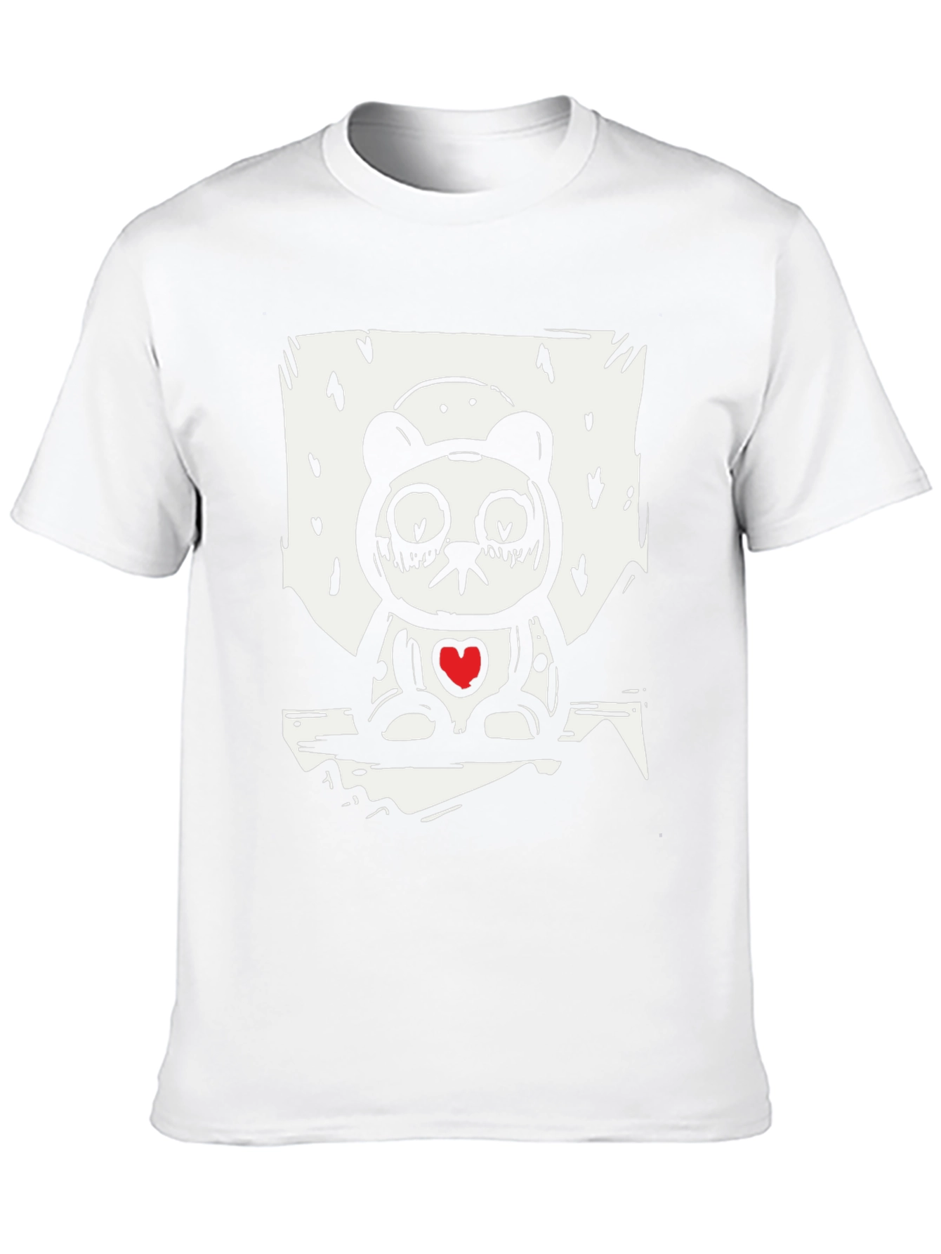 Sad Panda Heart Graphic Tee - Black