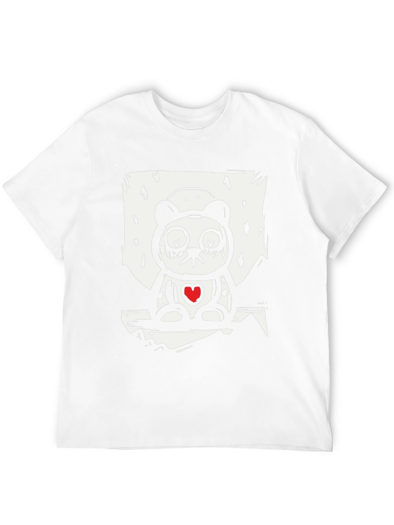 Sad Panda Heart Graphic Tee - Black