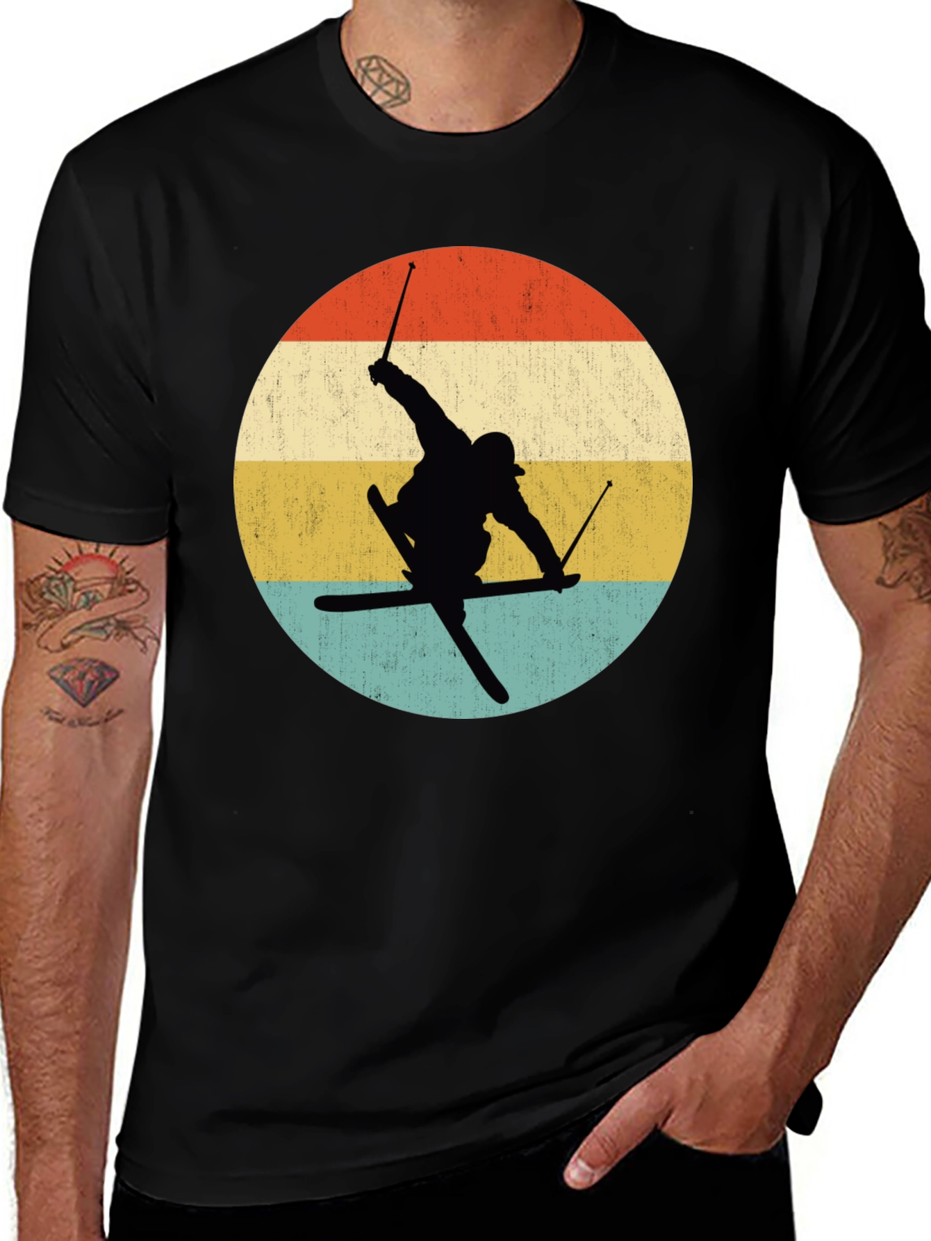 Retro Skiing Silhouette T-Shirt