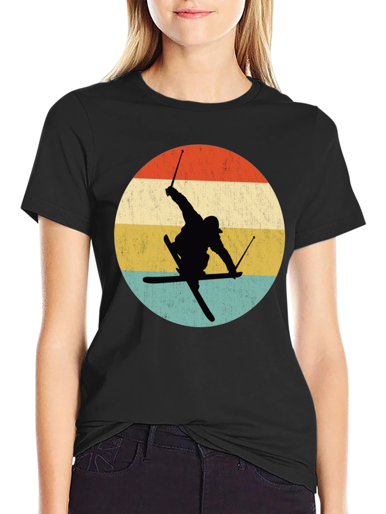 Retro Skiing Silhouette T-Shirt