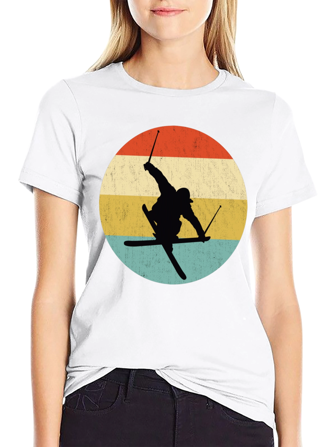 Retro Skiing Silhouette T-Shirt