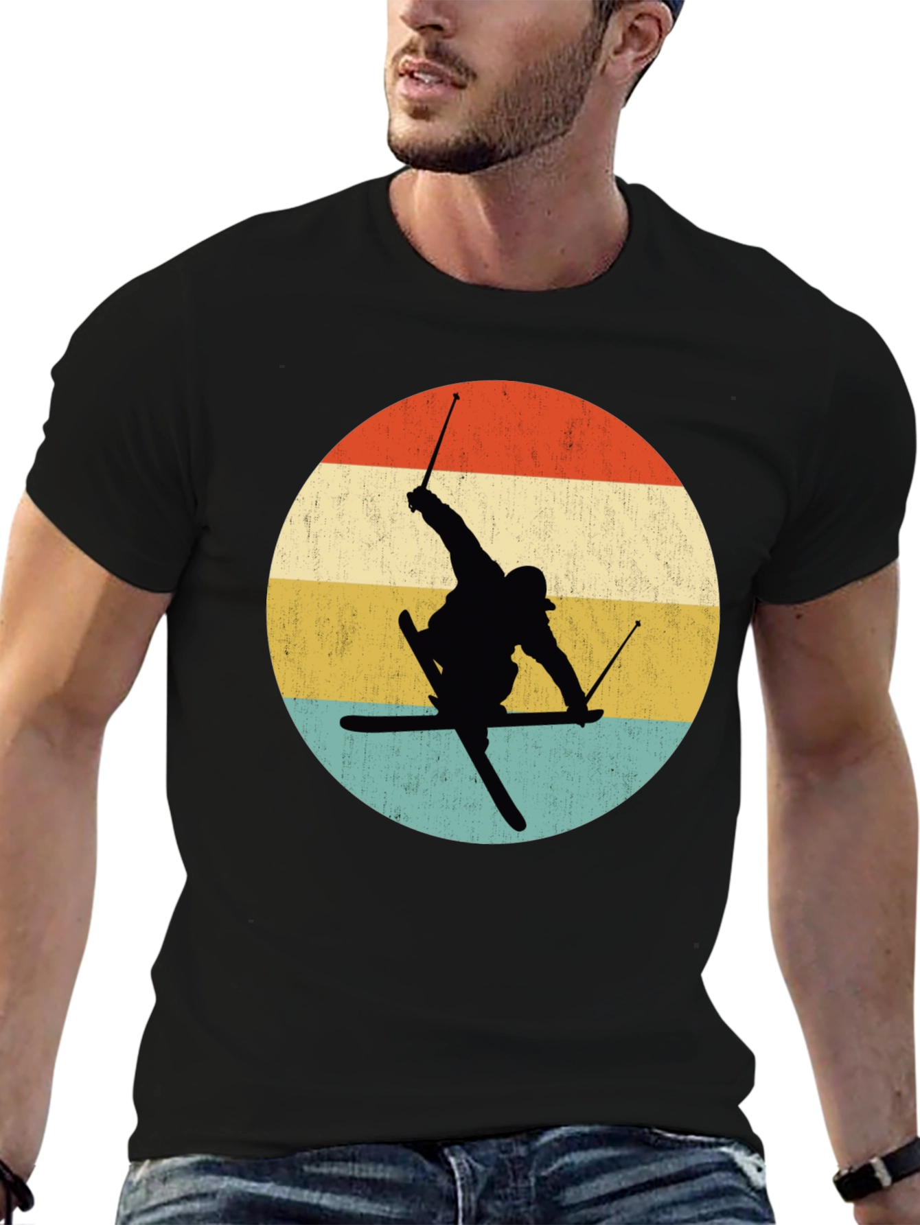 Retro Skiing Silhouette T-Shirt