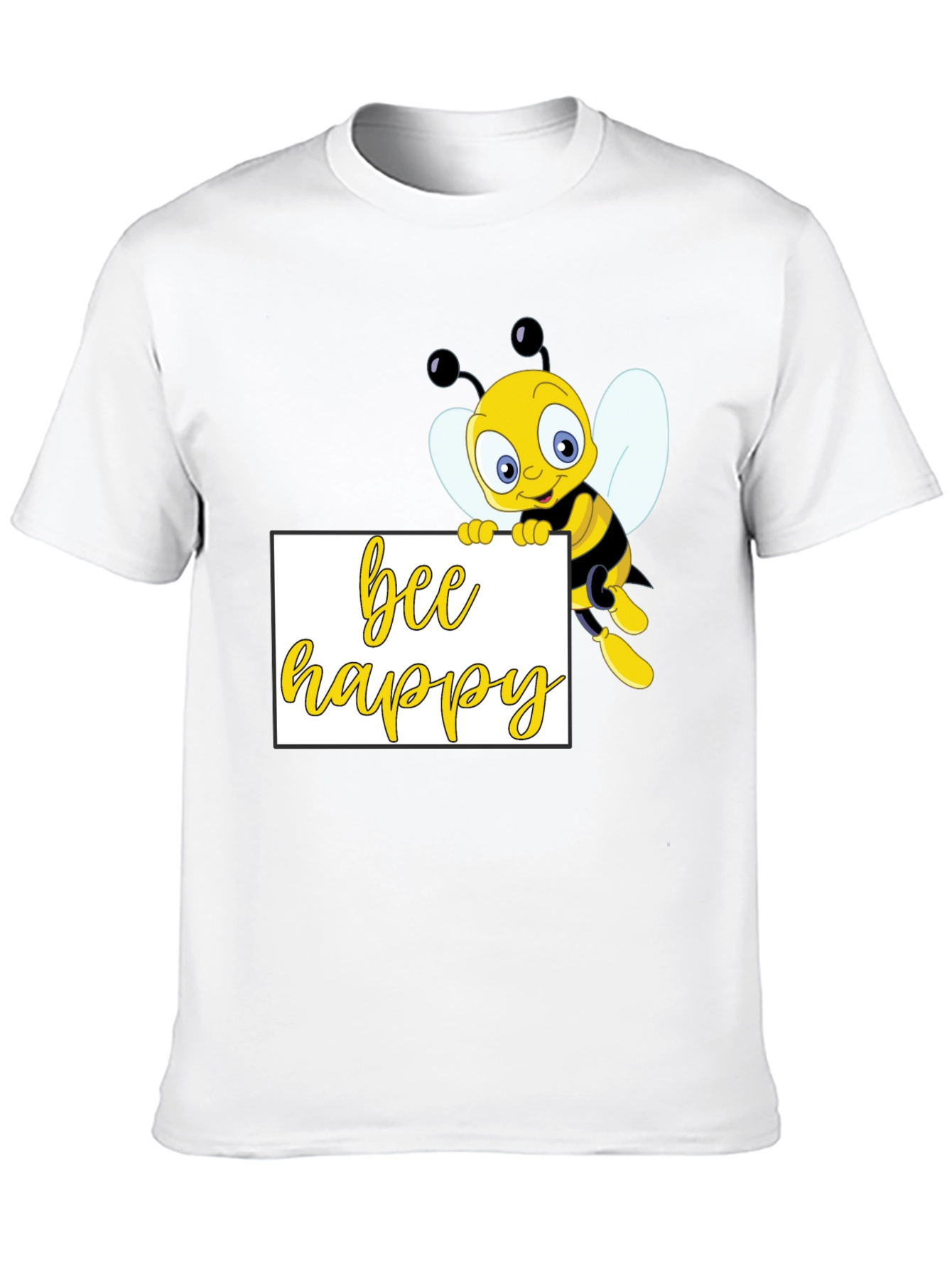Bee Happy Graphic T-Shirt - Black Cotton Tee