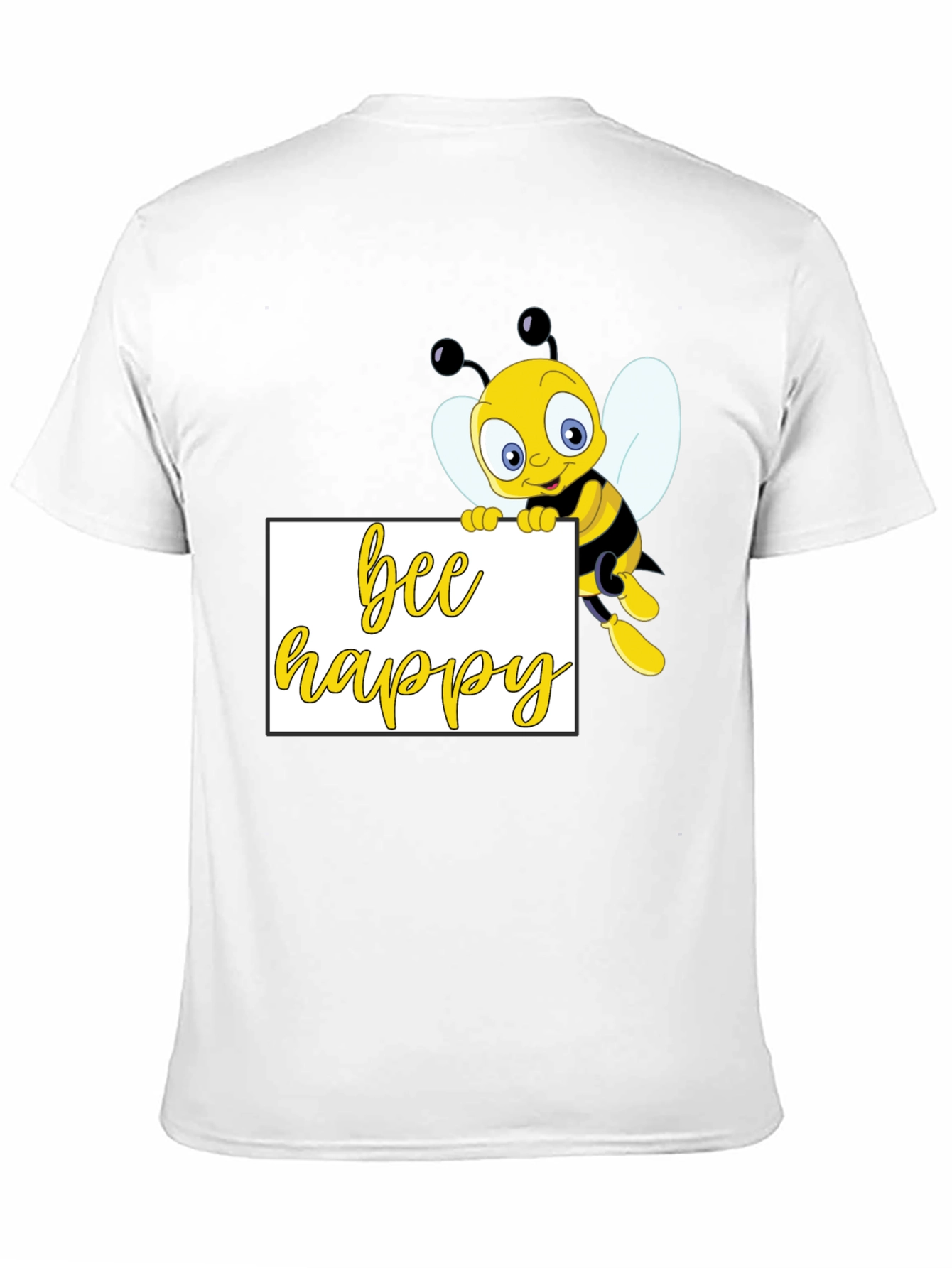 Bee Happy Graphic T-Shirt - Black Cotton Tee