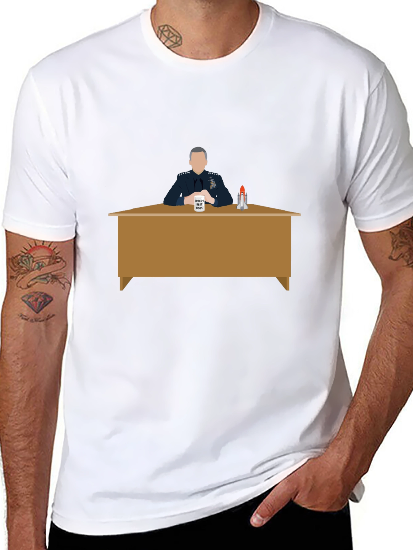 Space Force Tee: General Mark Naird Desk Design