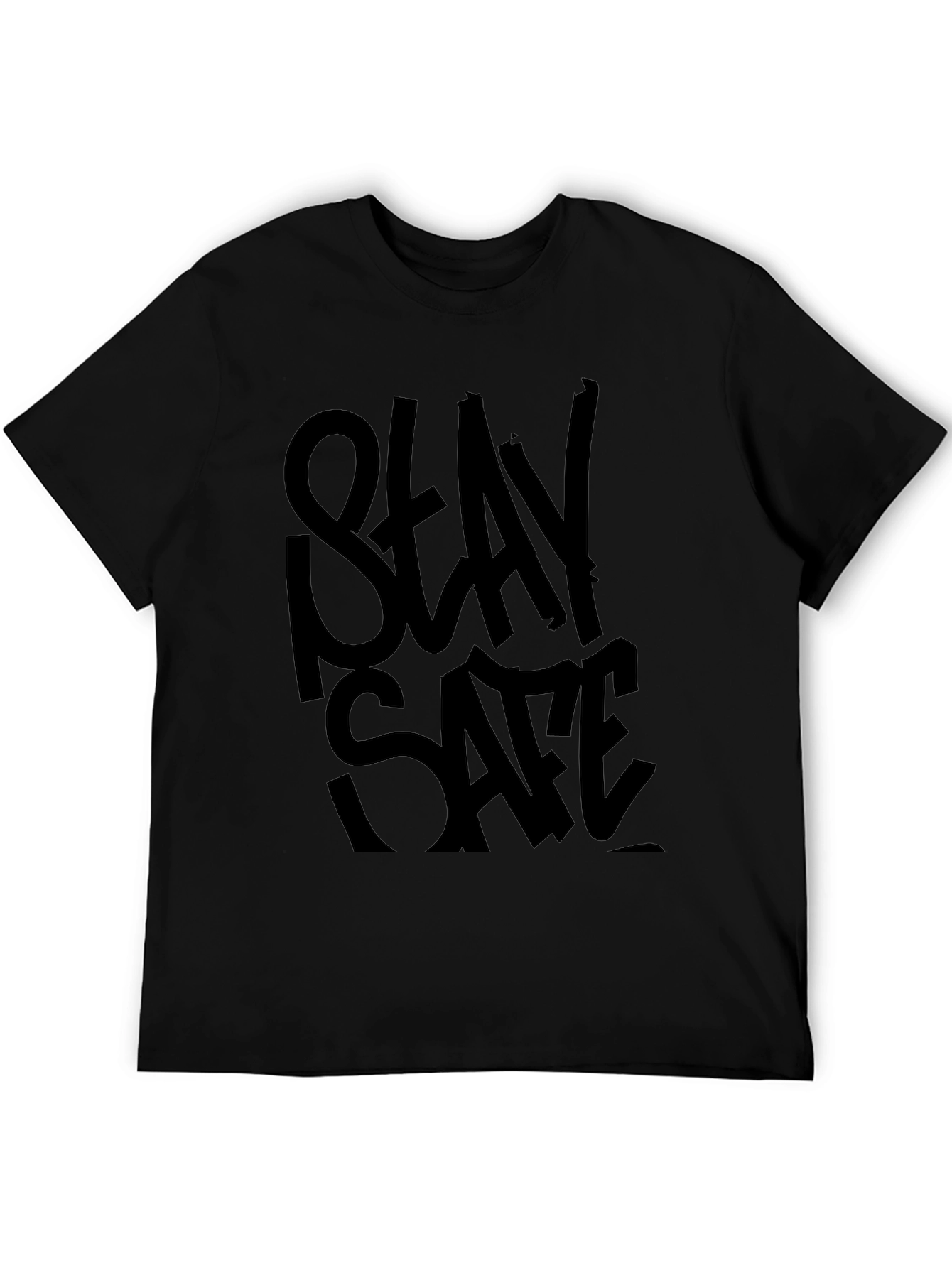 Stay Safe Black Graphic T-Shirt