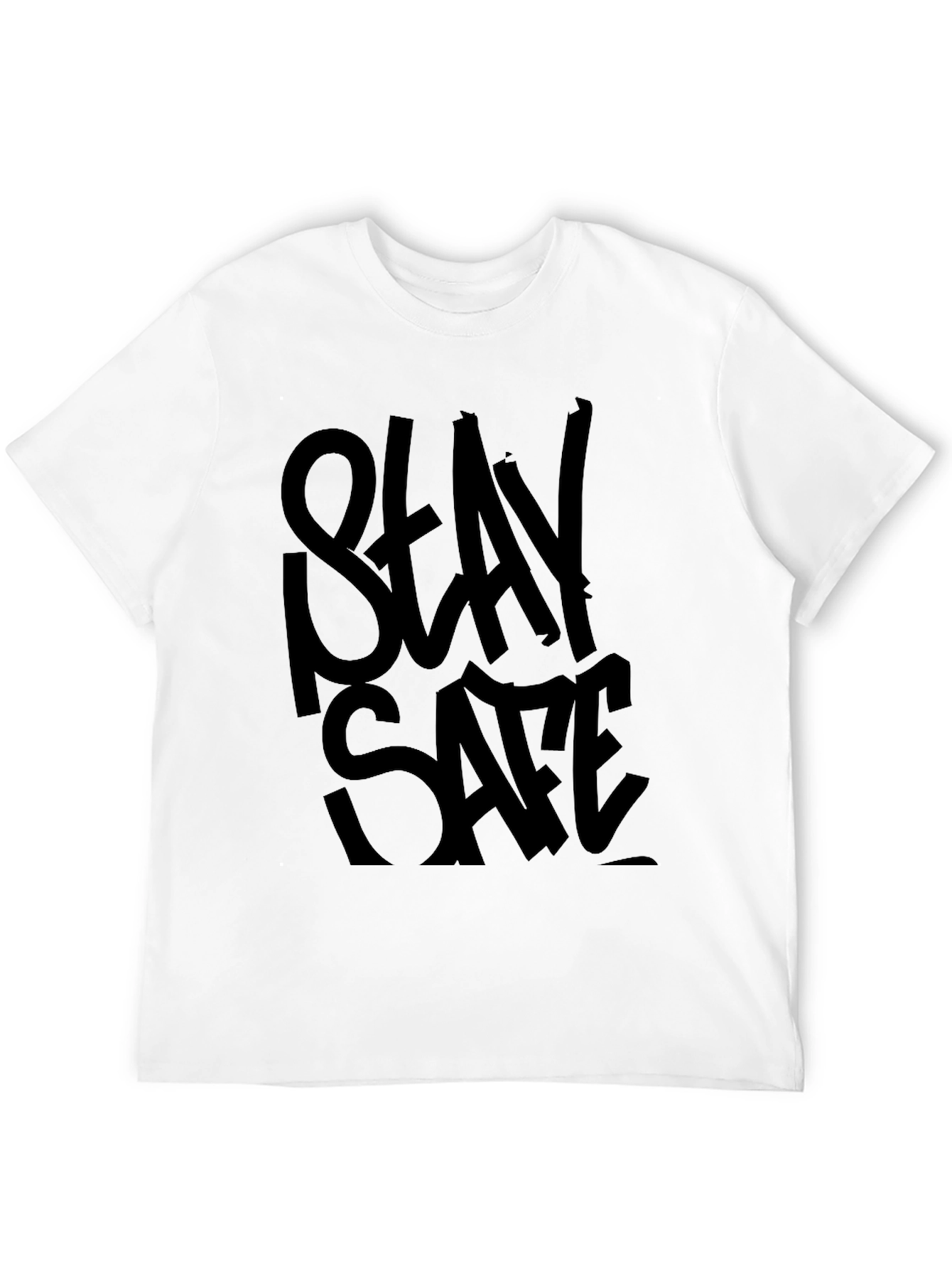 Stay Safe Black Graphic T-Shirt