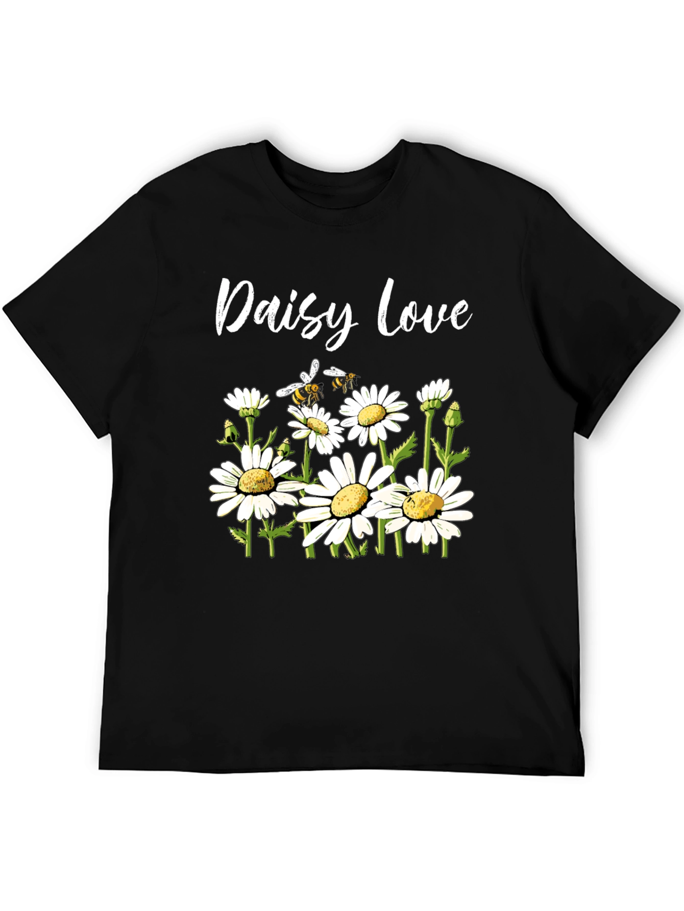 Daisy Love Graphic Tee - Black Cotton T-Shirt