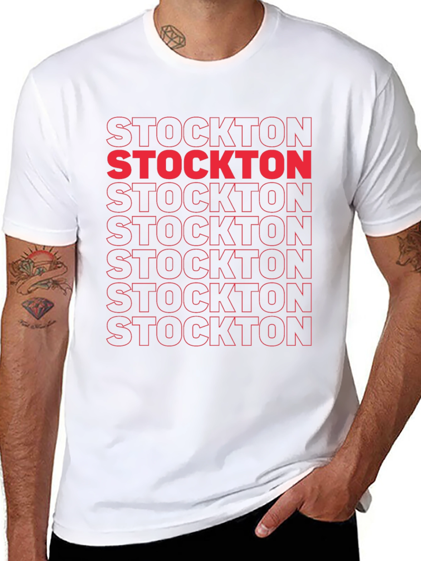 Stockton Graphic Tee - Bold Text Design