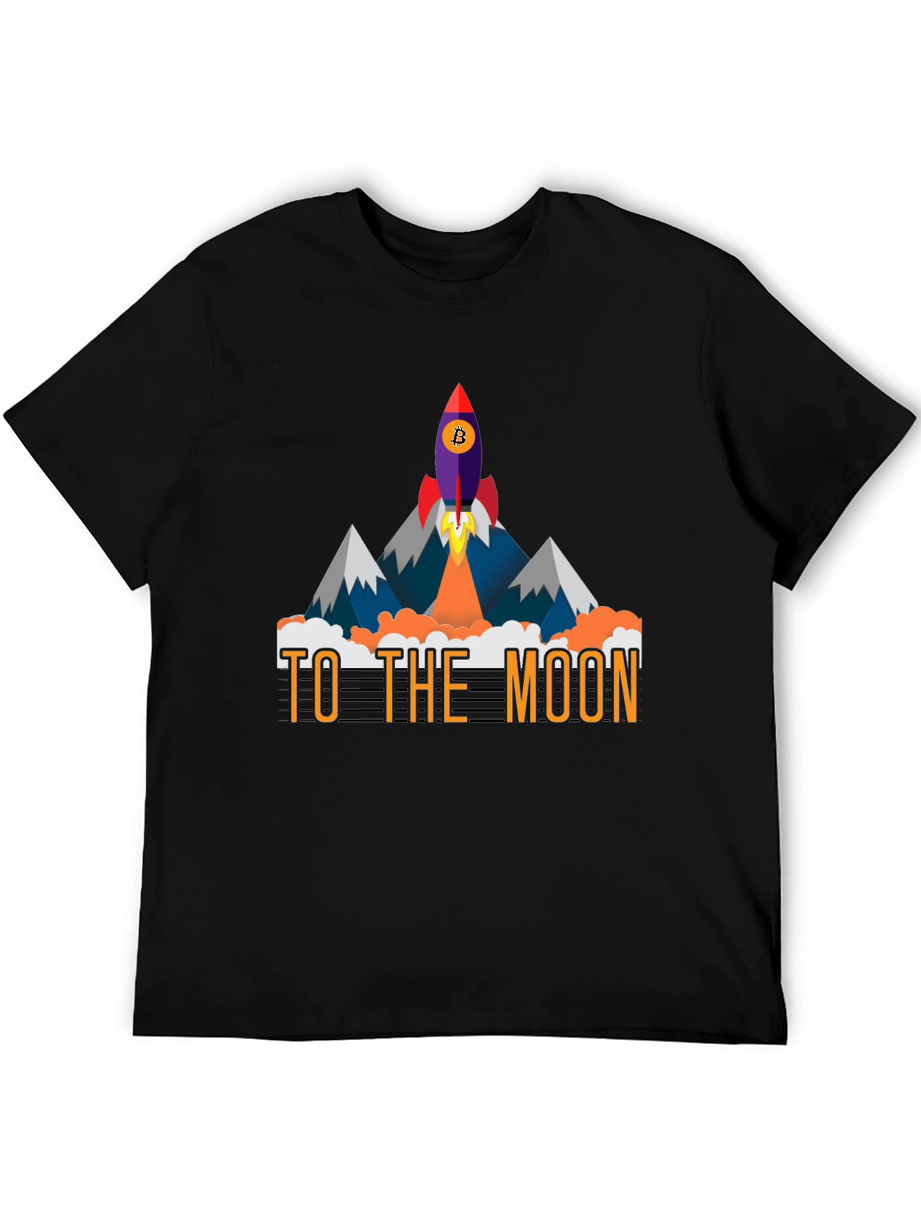 To The Moon Bitcoin Rocket Graphic Tee