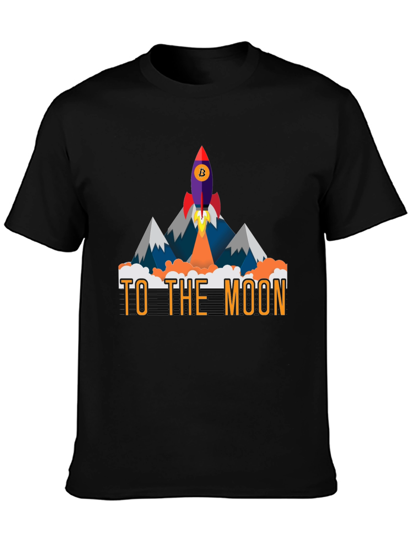 To The Moon Bitcoin Rocket Graphic Tee