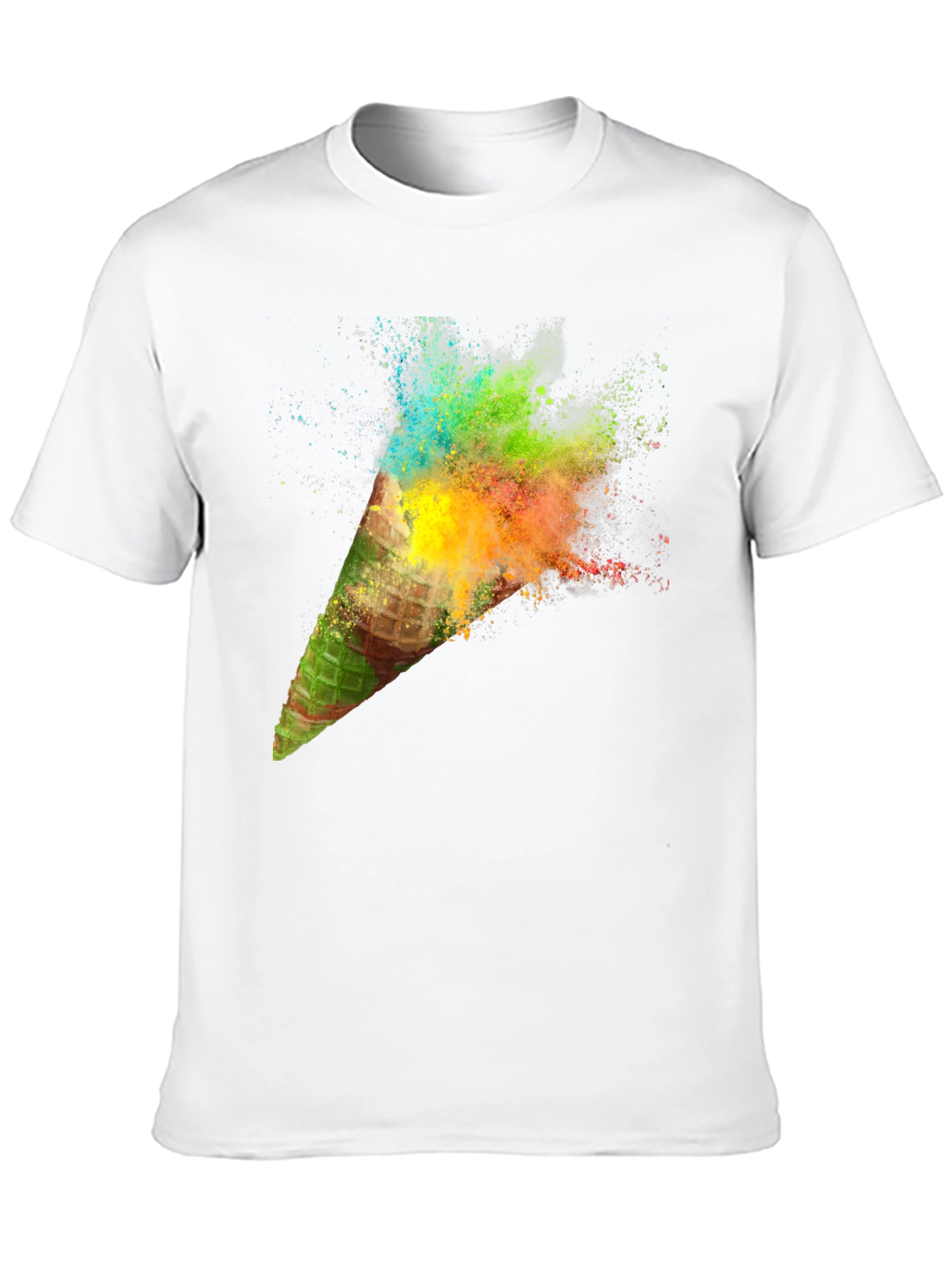 Mens Black Ice Cream Cone Explosion Graphic Tee