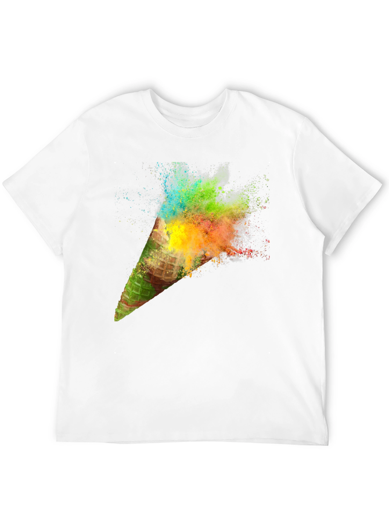 Mens Black Ice Cream Cone Explosion Graphic Tee