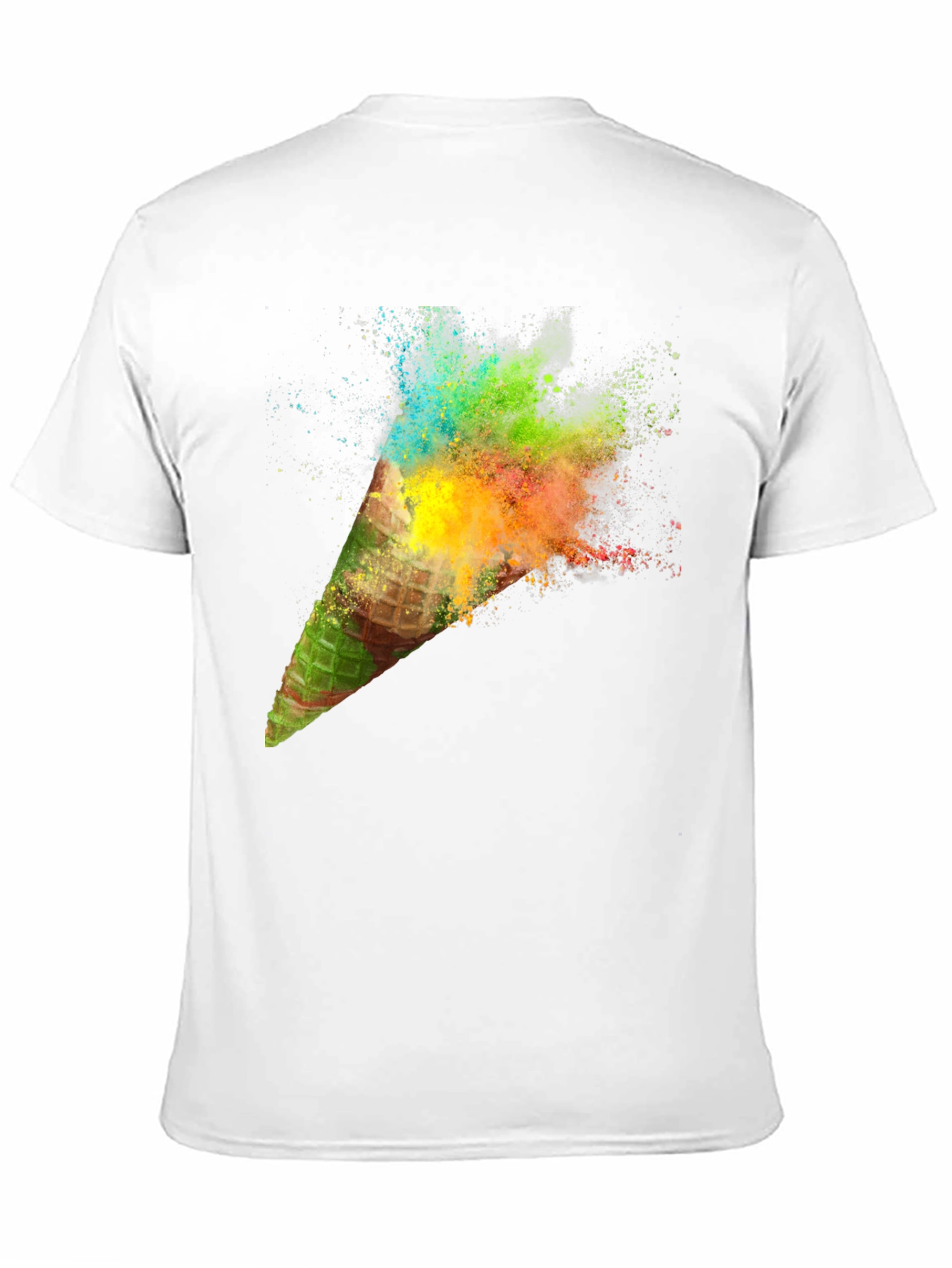 Mens Black Ice Cream Cone Explosion Graphic Tee