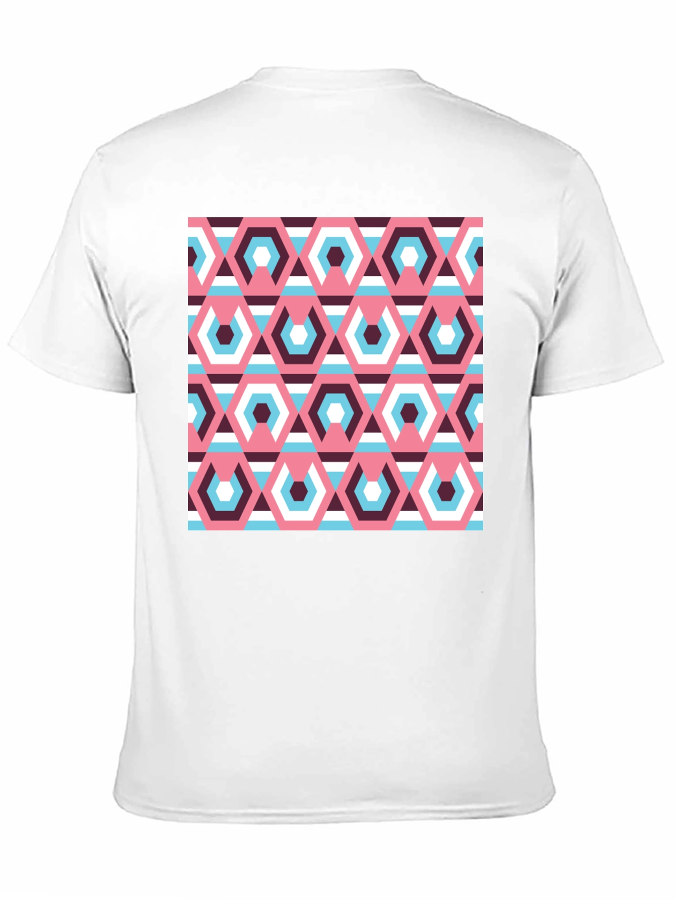 Retro Geometric Hexagon Pattern T-Shirt