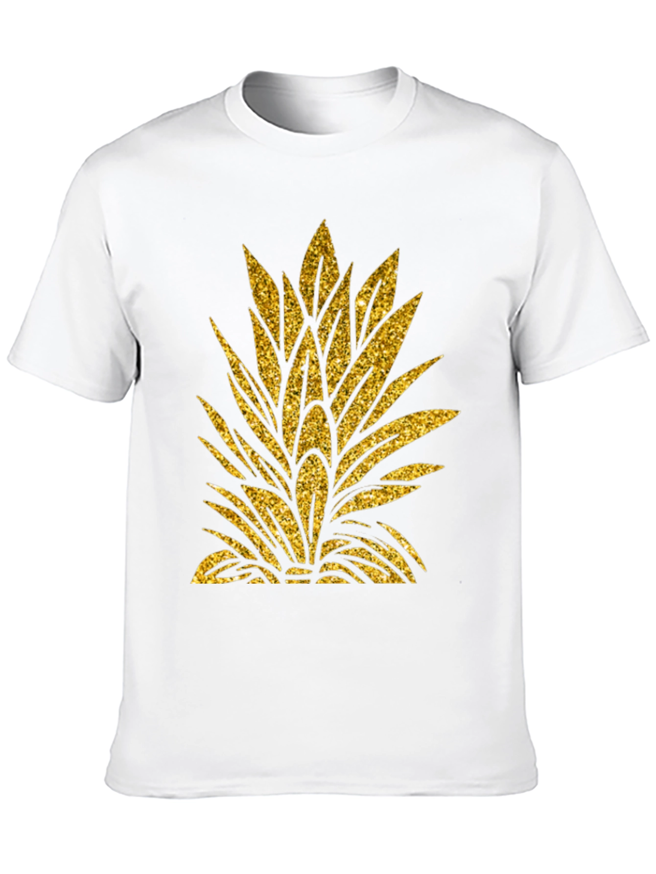 Gold Pineapple Leaf Graphic T-Shirt