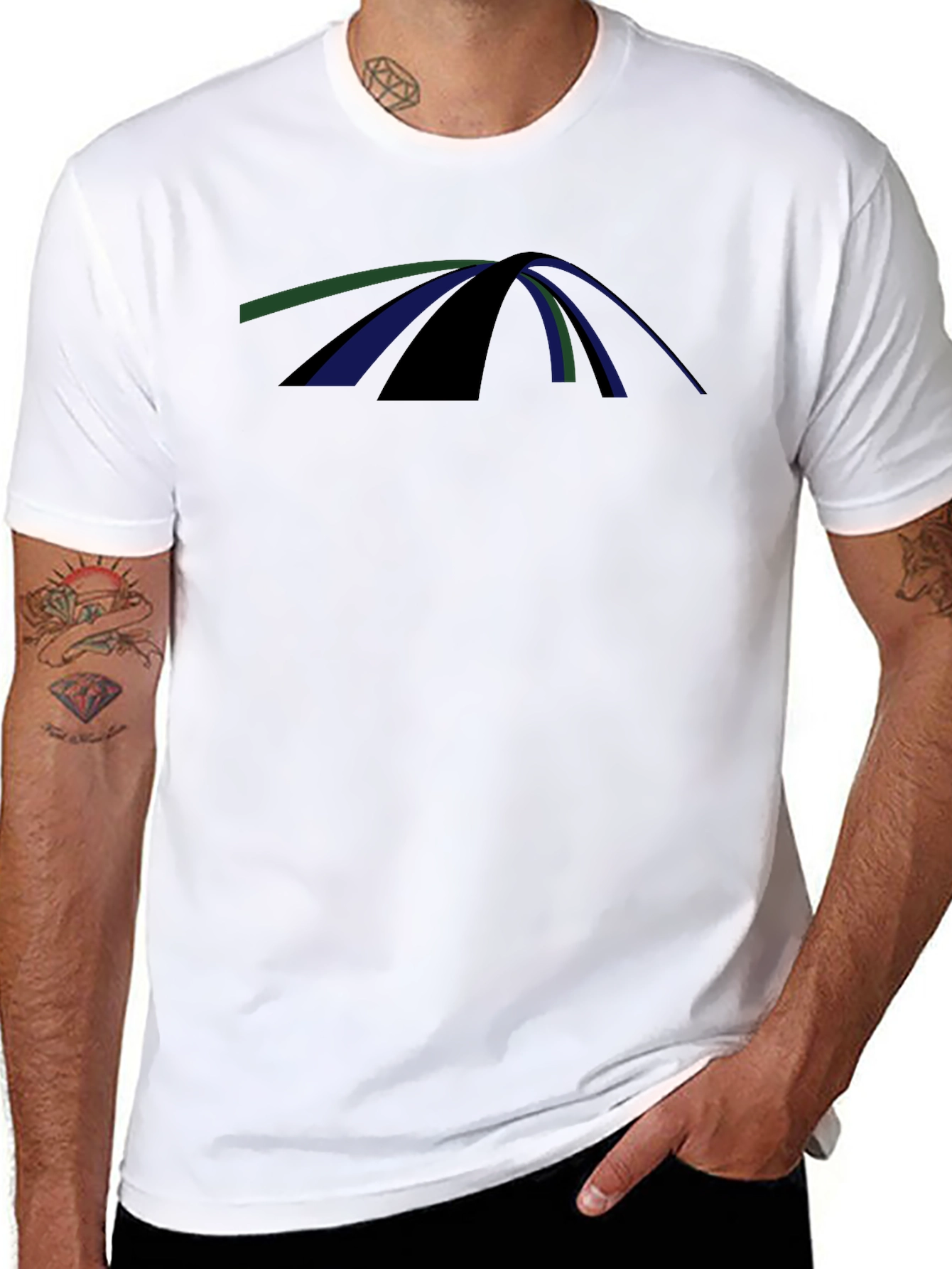 Abstract Arch Graphic Tee - Modern Casual Comfort