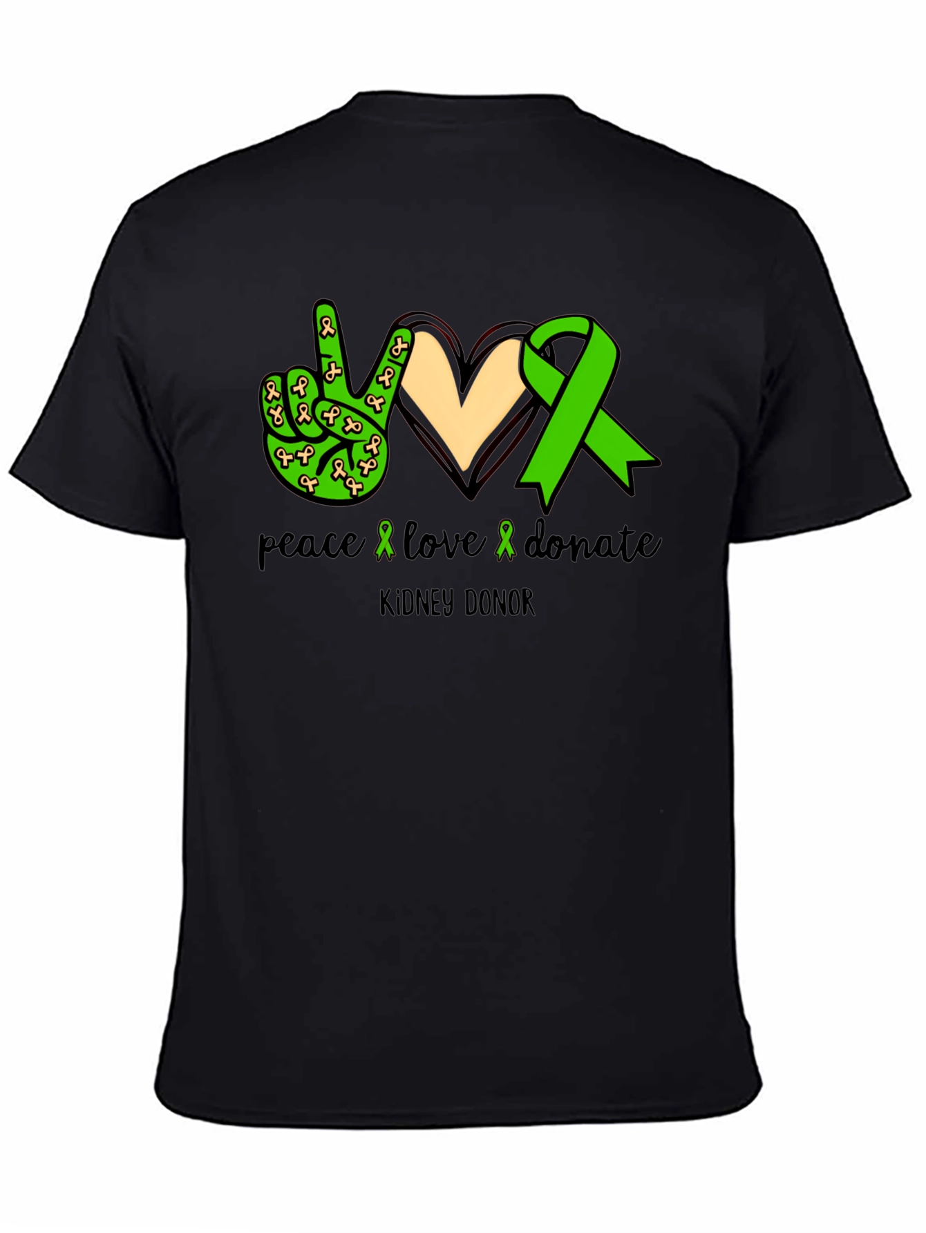 Peace Love Donate Kidney Donor Awareness T-Shirt